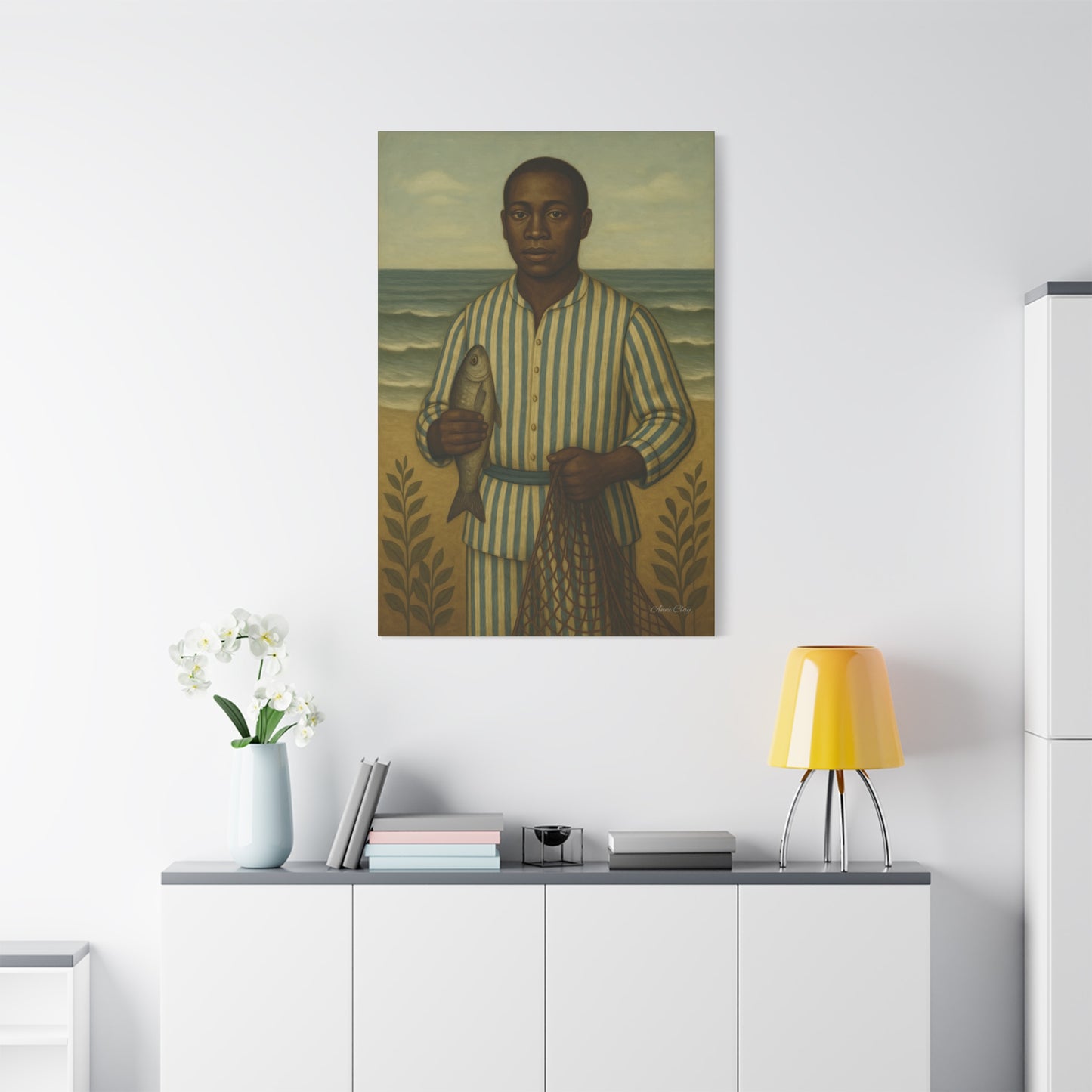 Canvas Wall Art, Vintage Fisherman Decor, Coastal Home Decor, Nautical Print, Beach House Art, Unique Gift Idea