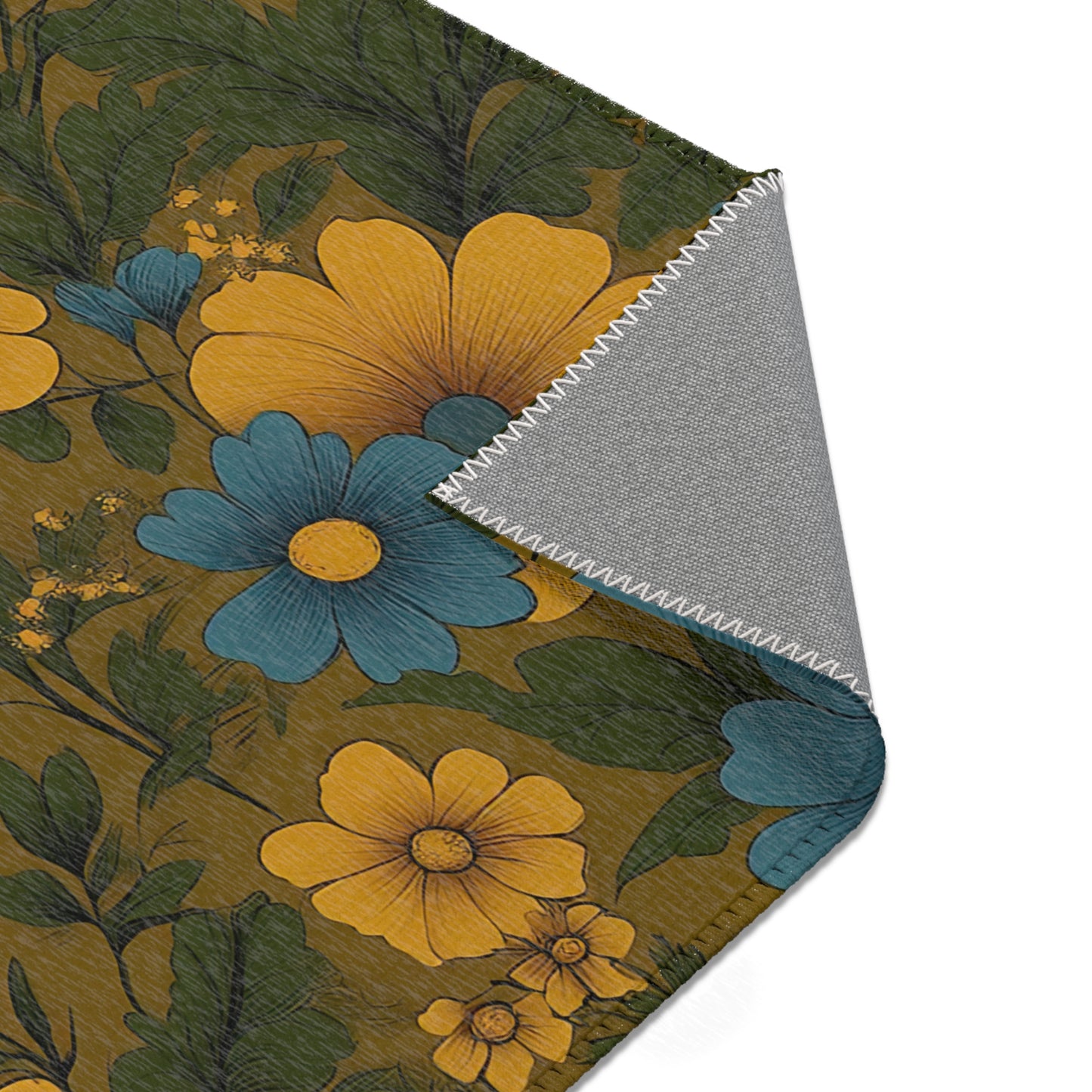 Floral Area Rug, Boho Home Decor, Fuzzy Floor Mat, Living Room Carpet, Vintage Style Area Rugs, Gift for Her