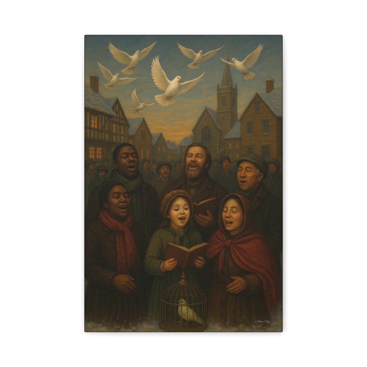 Peace on Earth Good Will Toward All People Inspirational Canvas Art: 'Peaceful Hymn' Stretched Print