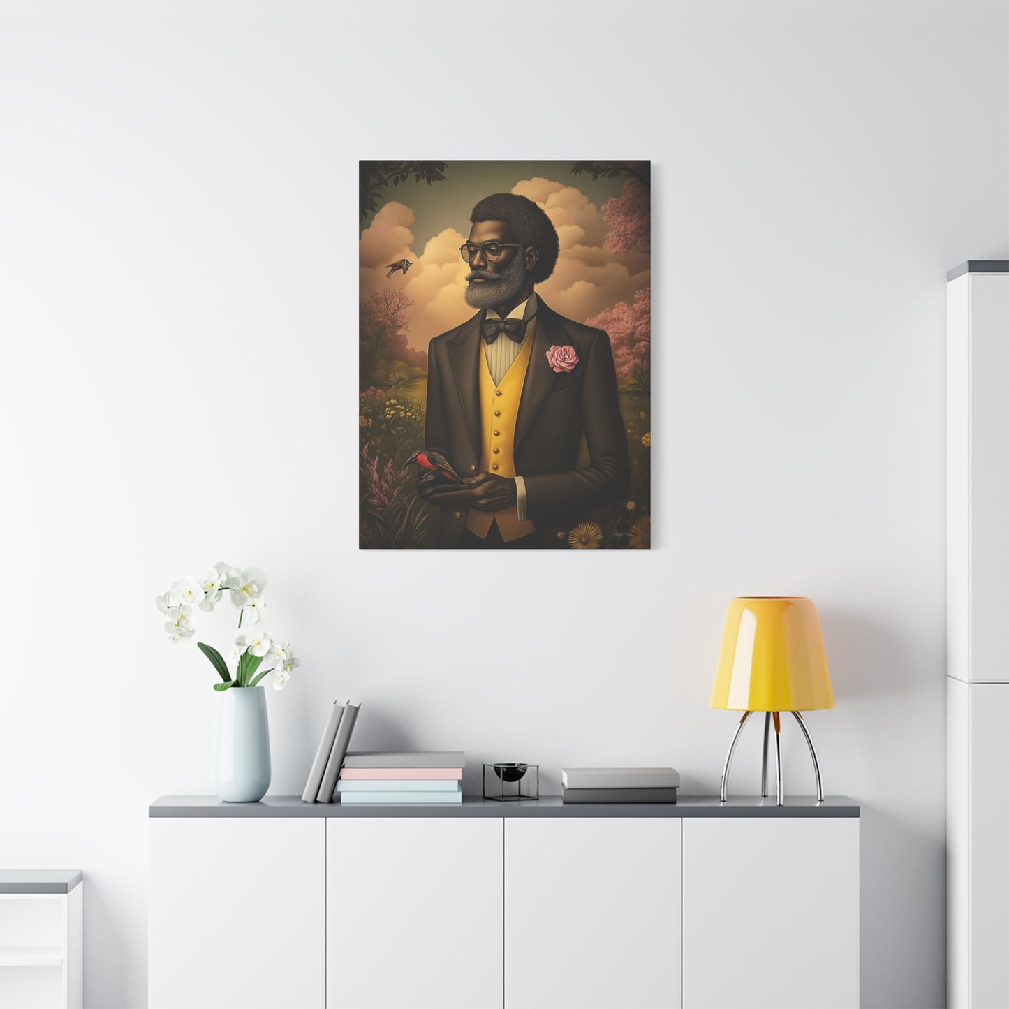 Elegant Vintage Canvas Wall Art - Black Art, Home Decor, Gift for Him, Father's Day, Office Decor, Unique Artwork
