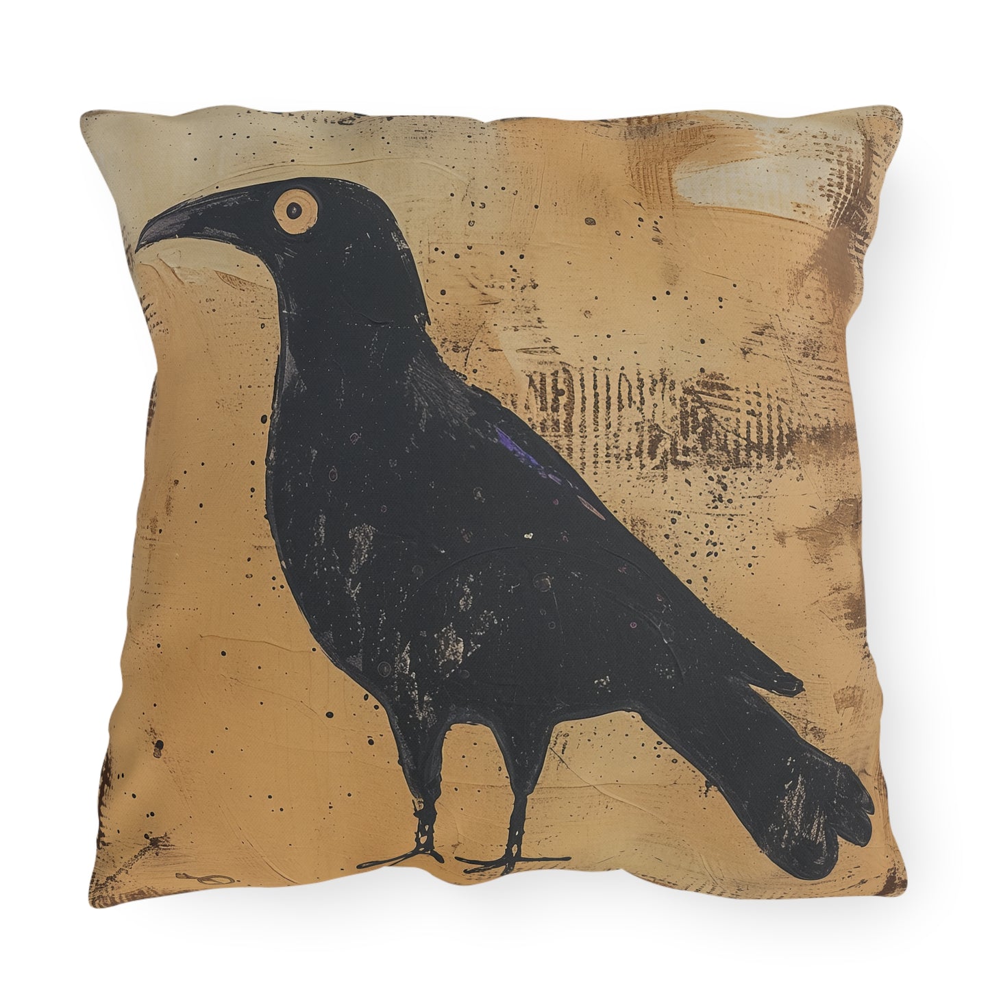 Artistic Outdoor Pillows | Black Bird Design, Garden Decor, Patio Accessories,