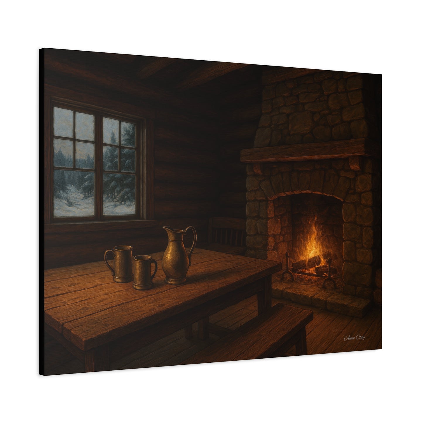 Cozy Cabin Canvas Print, Rustic Home Decor, Winter Vibes, Cabin Wall Art, Perfect for Christmas, Housewarming Gift