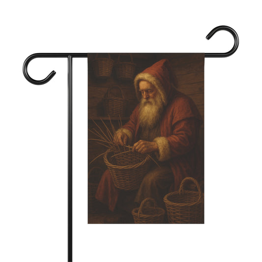 Vintage Santa Garden Flag, Home Decor, Christmas Decoration, Holiday Banner, Outdoor Flag, Winter Garden Art