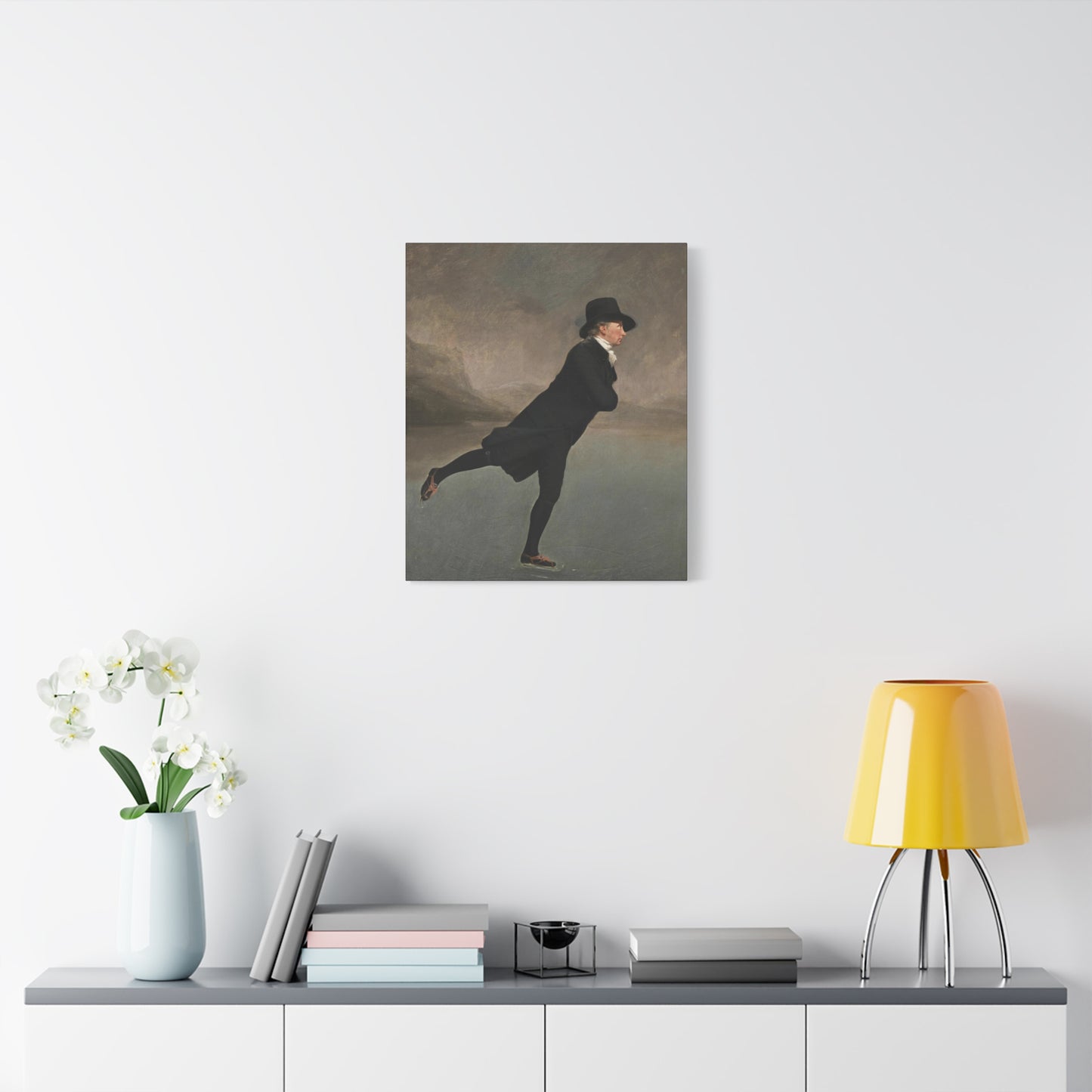 The Skating Reverend Vintage Ice Skating Canvas Wall Art – Classic Home Decor for Winter Lovers