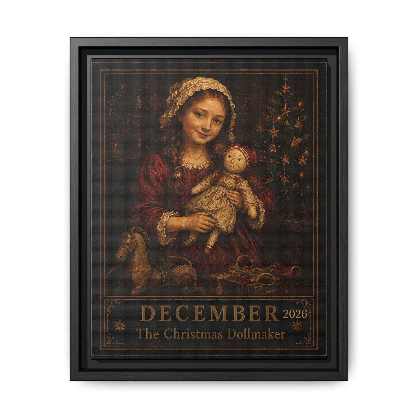 Framed Matte Canvas Print — "December: The Christmas Dollmaker"FLINT HOUSE COLLECTIONS