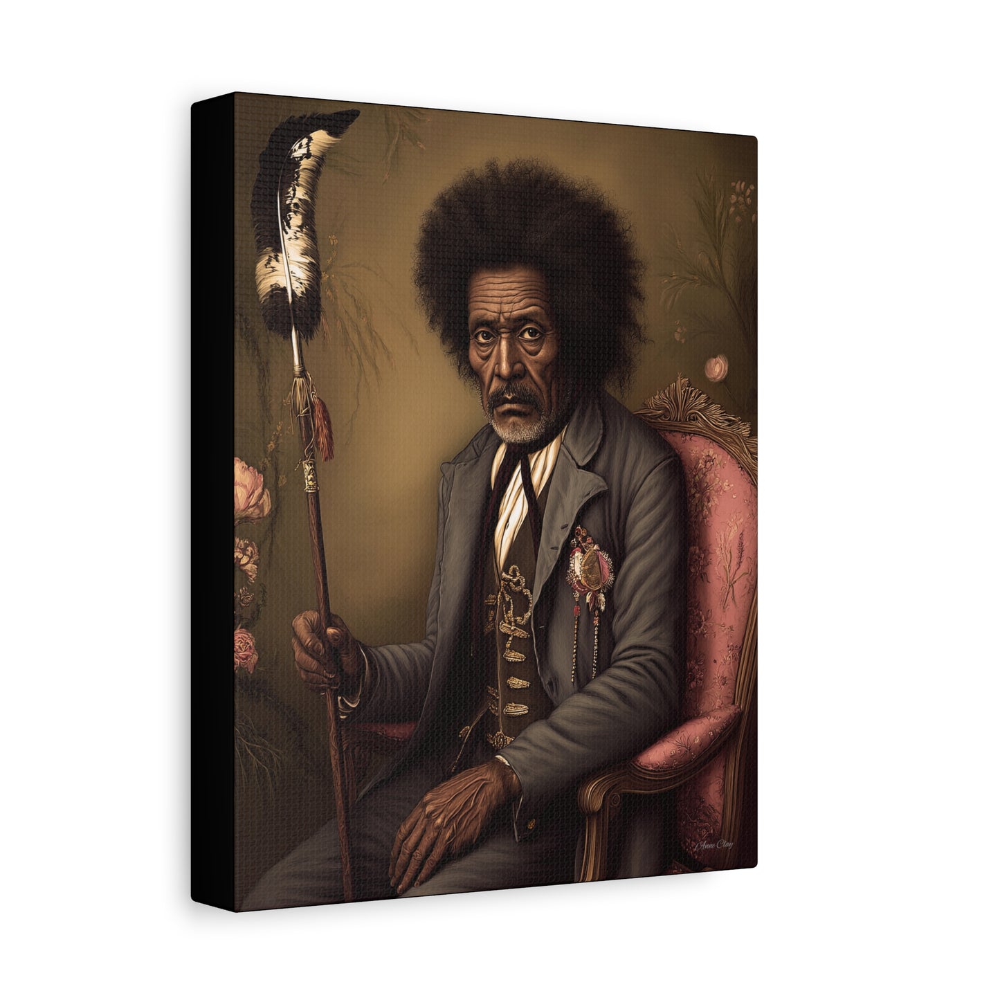 Artistic Canvas Wall Art, Unique Portrait, Black History Decor, Living Room Accent, Gift for Art Lovers, Gallery Style Print