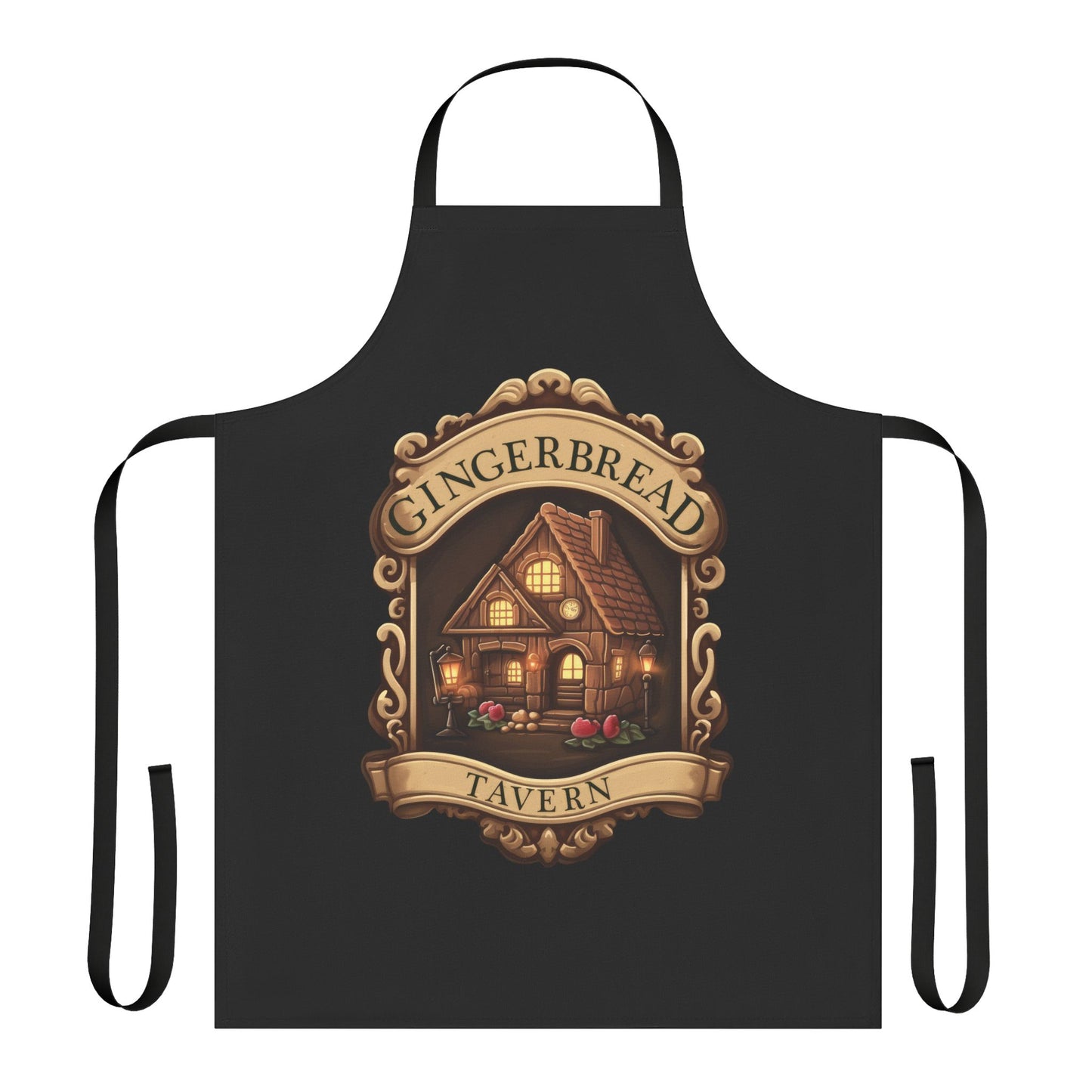 Gingerbread Tavern Apron with 5-Color Straps - Perfect for Holiday Baking
