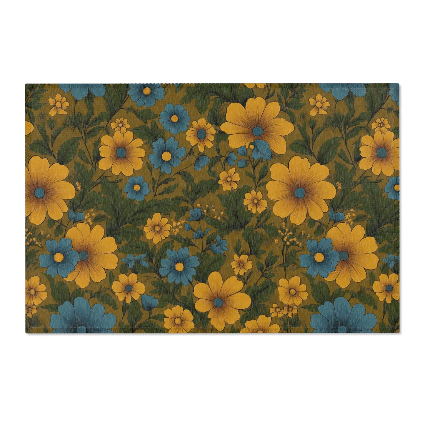 Floral Area Rug, Boho Home Decor, Fuzzy Floor Mat, Living Room Carpet, Vintage Style Area Rugs, Gift for Her