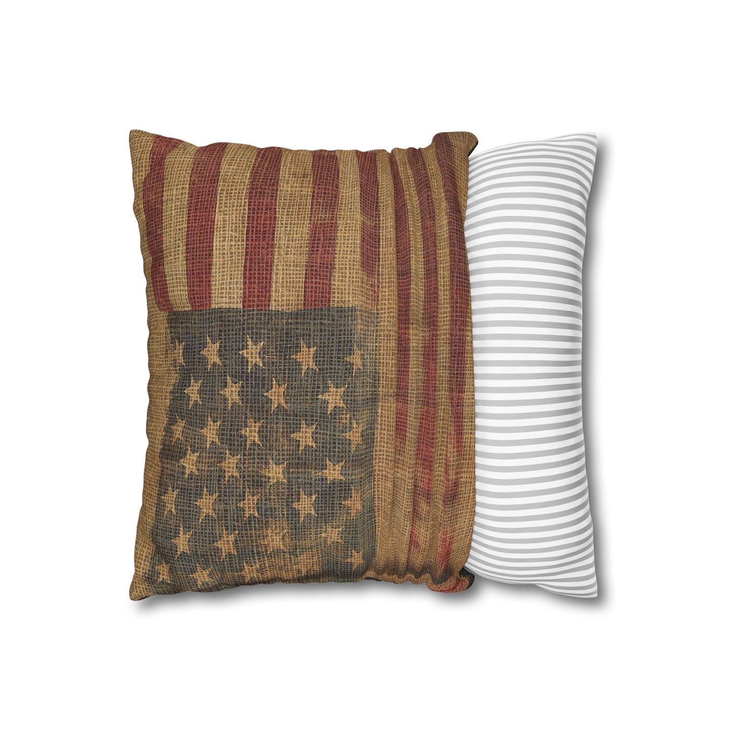 Grungy Flag Square Poly Canvas Pillowcase