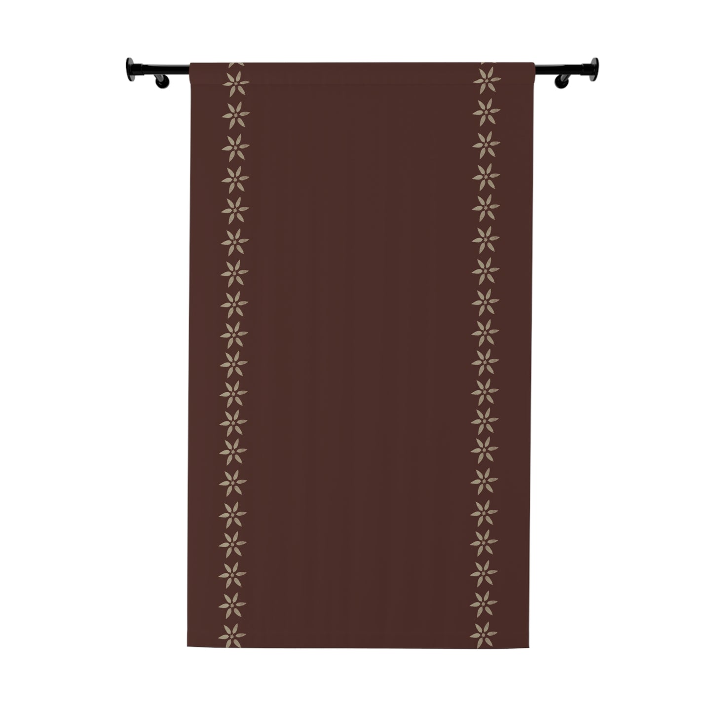 Cream Petals on Maroon Window Curtains (1 Piece)