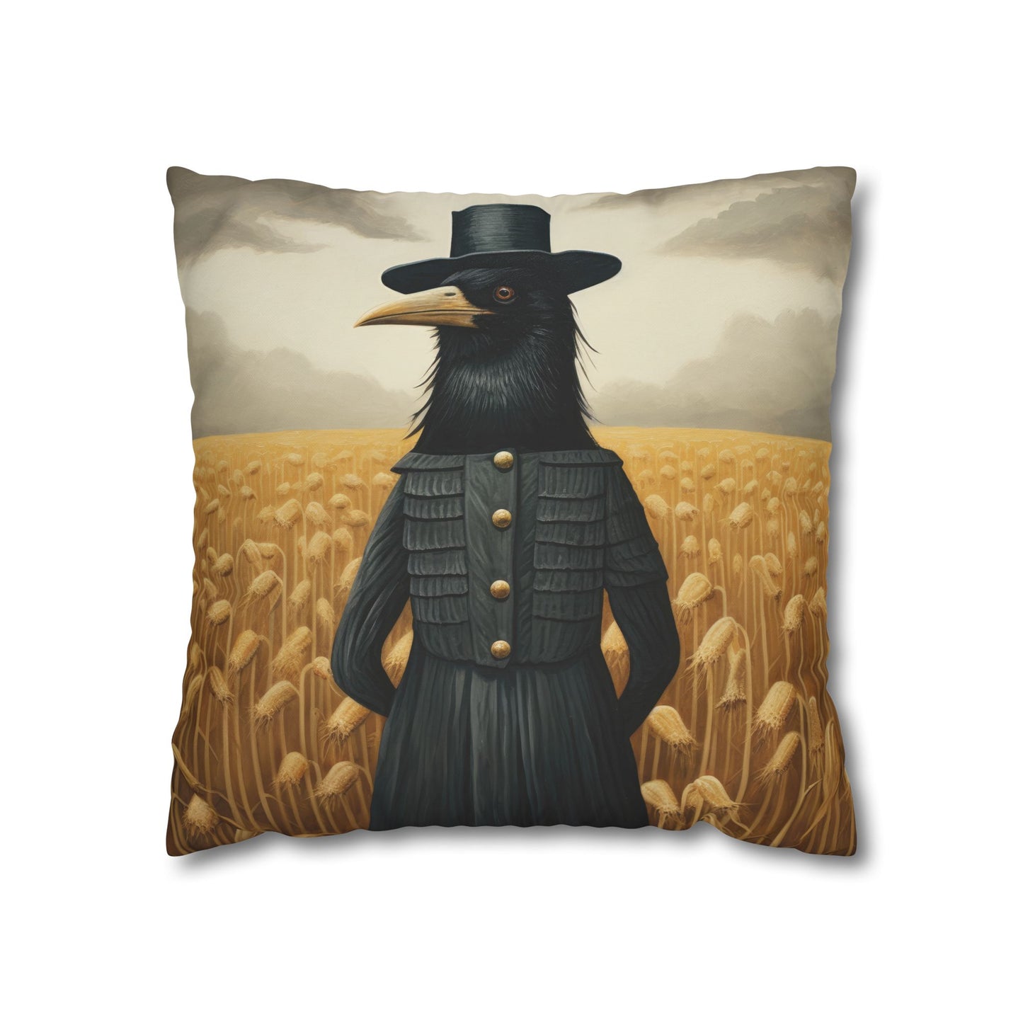 Proper Crow Square Poly Canvas Pillowcase