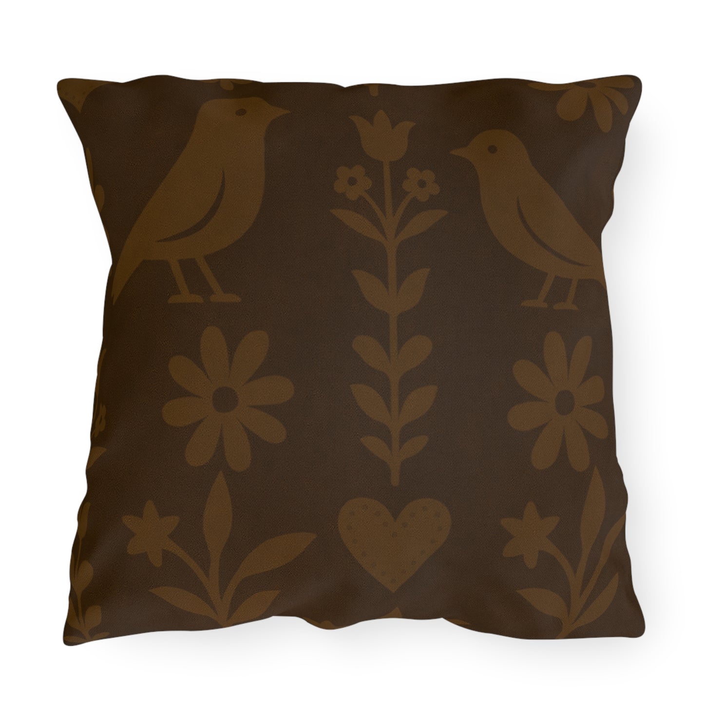 Cozy Floral Outdoor Pillows, Garden Seating Decor, Bird Motif Cushion, Patio Accent Throw, Boho Home Essentials