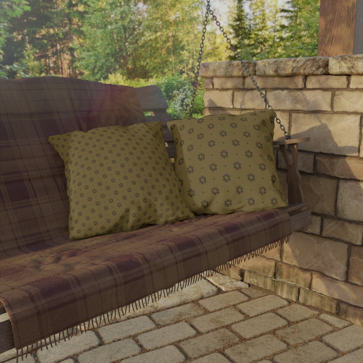 Gold and Black Outdoor Pillows