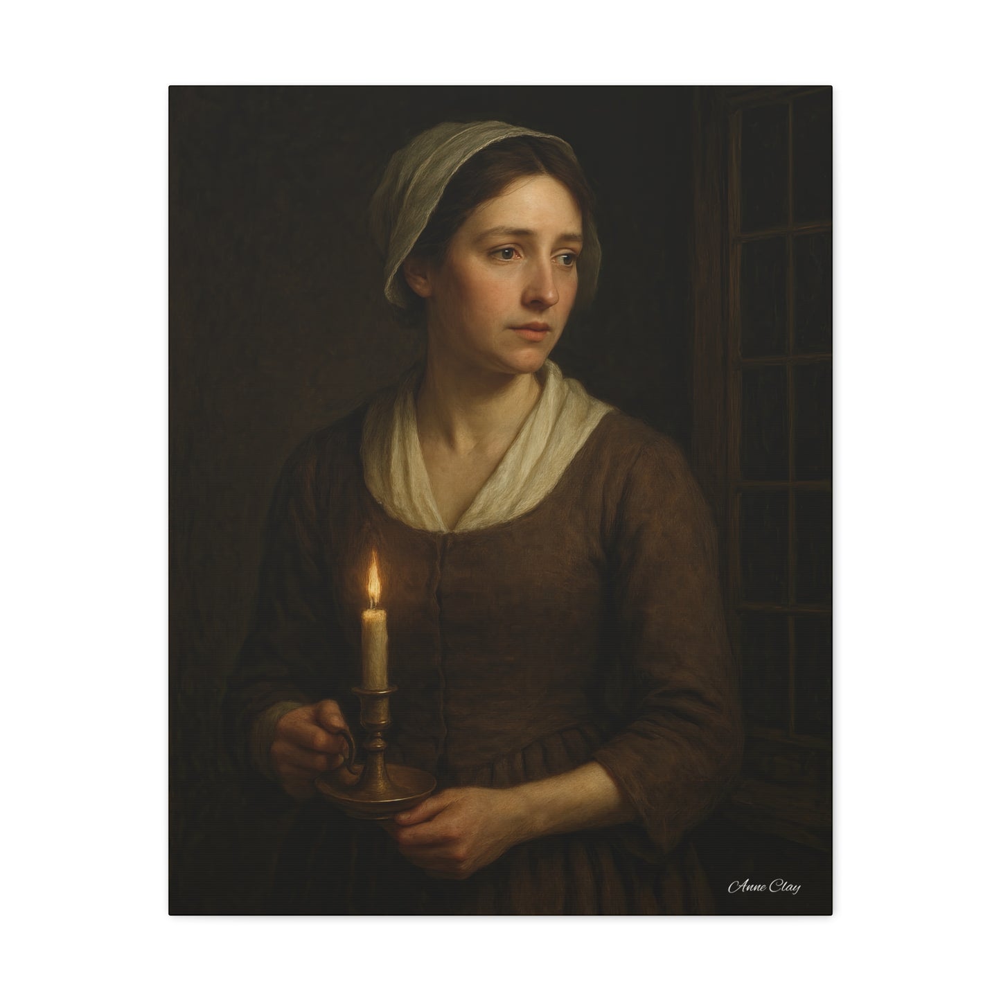 Candlelight Portrait Matte Canvas Print — Stretched Wall Art