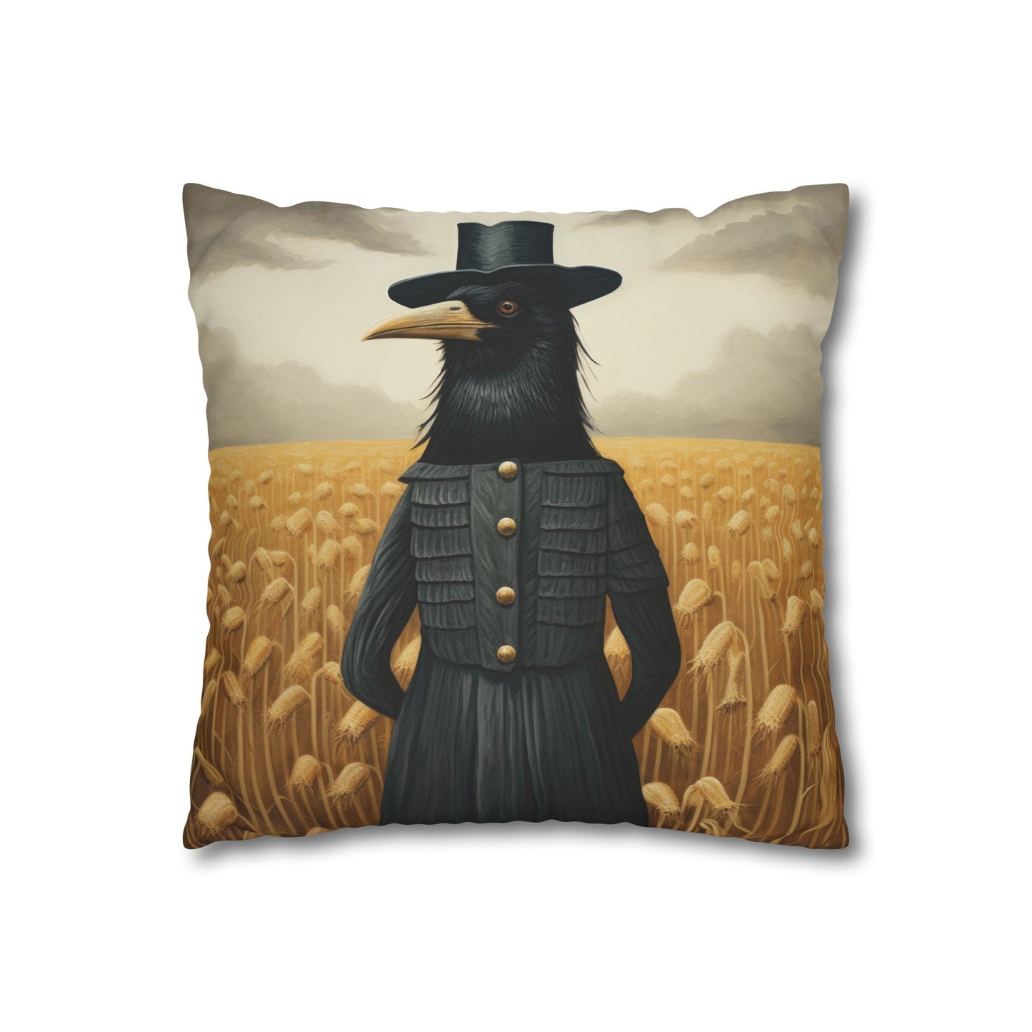 Proper Crow Square Poly Canvas Pillowcase
