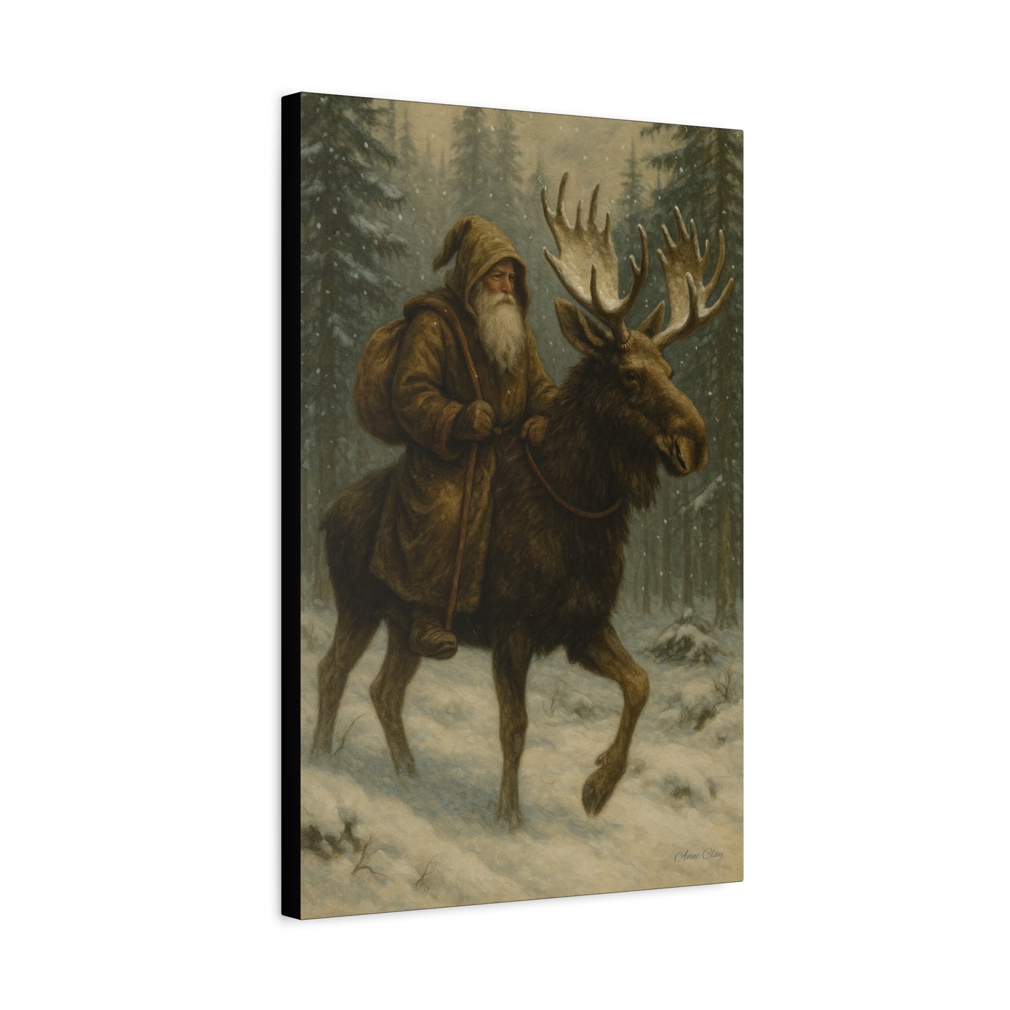 Rustic Moose Canvas Art Print