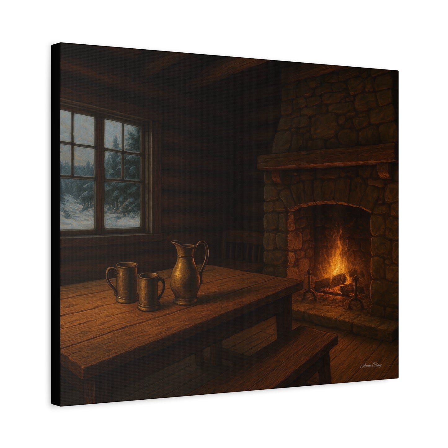 Cozy Cabin Canvas Print, Rustic Home Decor, Winter Vibes, Cabin Wall Art, Perfect for Christmas, Housewarming Gift