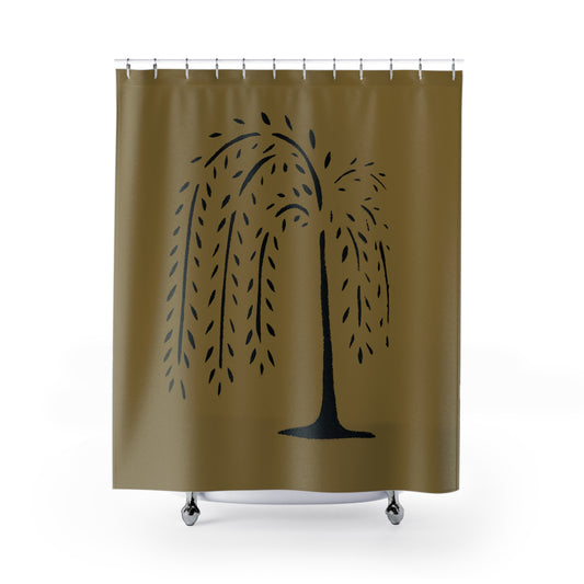 Willow Stencil Primitive Shower Curtains