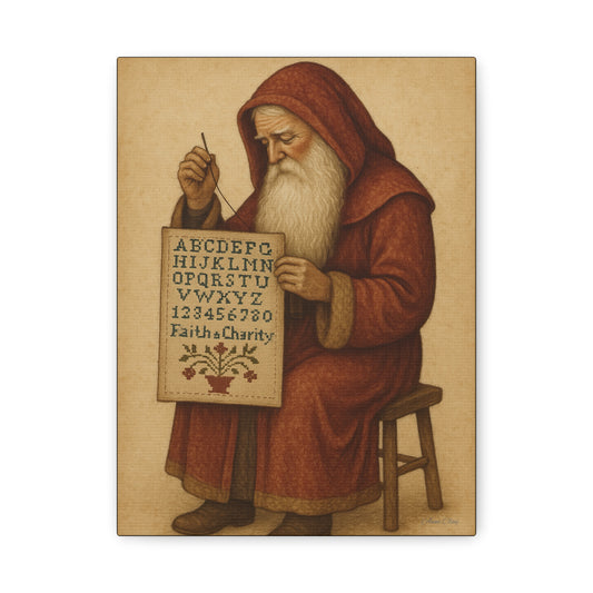 Vintage Santa Art Canvas Print, Christmas Decor, Holiday Wall Art, Gift for Santa Lovers, Festive Home Decoration