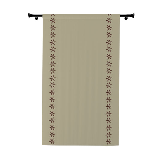 Red Petals on Cream Window Curtains (1 Piece)