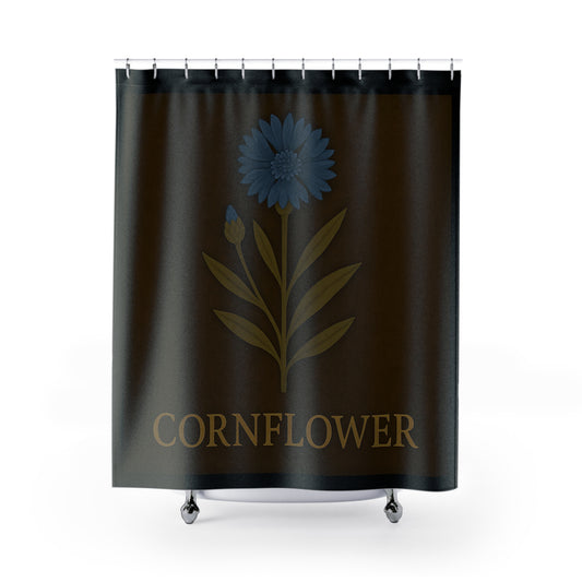Elegant Cornflower Shower Curtain | Floral Bathroom Decor, Nature-Inspired Home, Gift for Her, Spring Decor, Boho Style