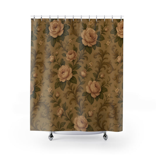 Vintage Floral Shower Curtain, Boho Bathroom Decor, Elegant Home Accent, Gift for Her, Floral Design, Rustic Bathroom Decor