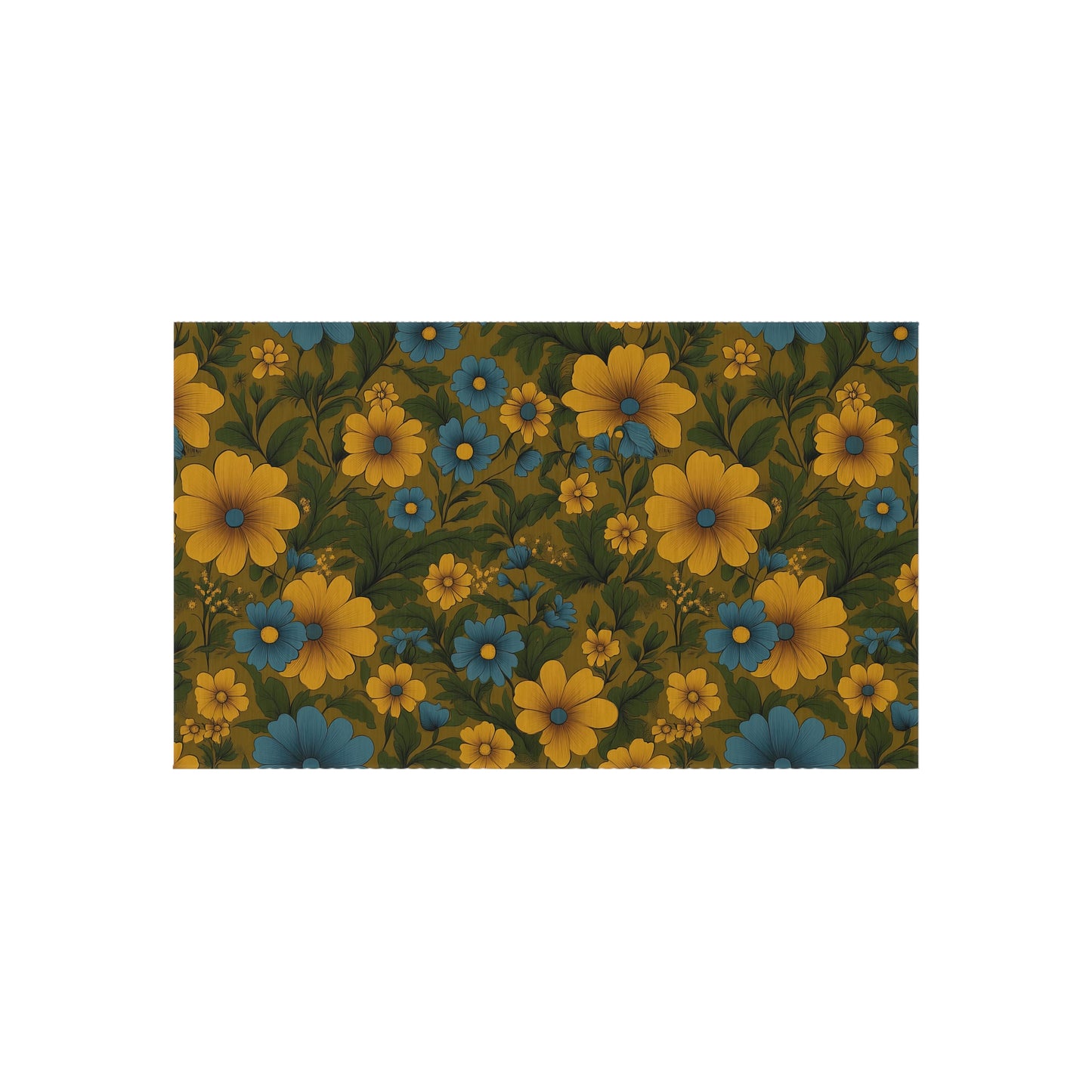 Vibrant Floral Outdoor Rug, Patio Decor, Garden Mat, Boho Style Rug, Home Entrance Decoration
