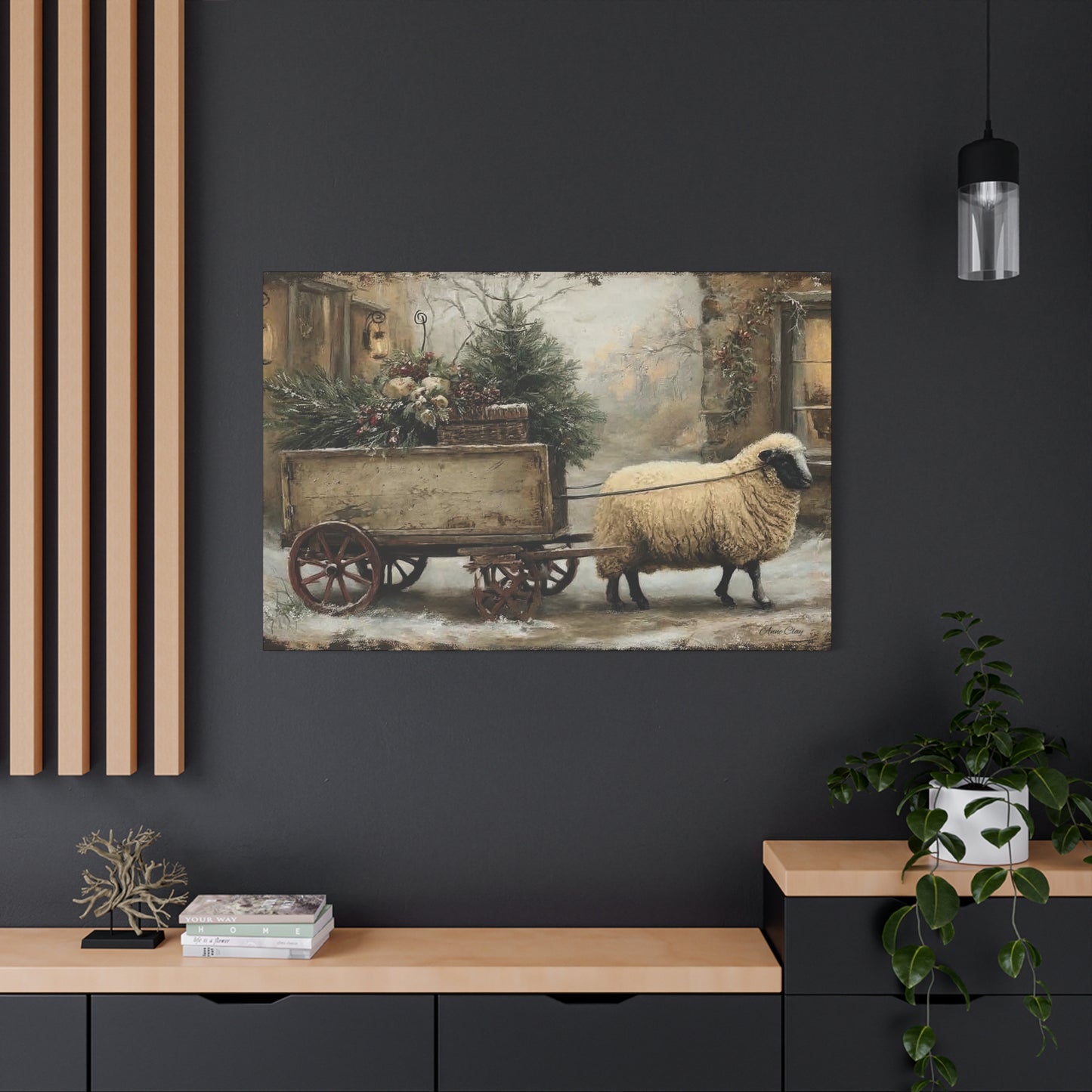 Rustic Sheep Canvas Wall Art