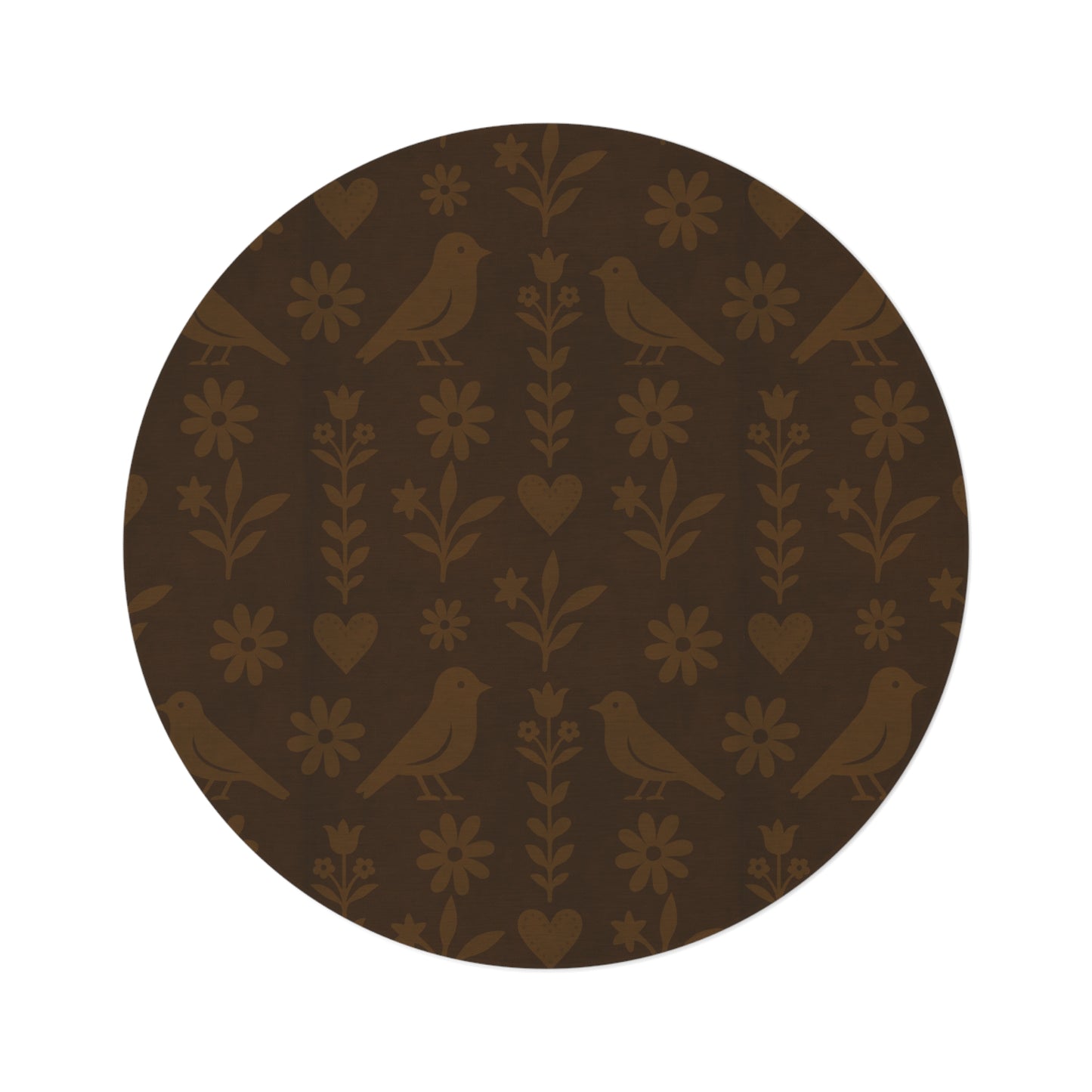 Vintage Floral Round Rug for Cozy Living Spaces, Bohemian Decor, Home Accent, Area Rug, Gift for Bird Lovers