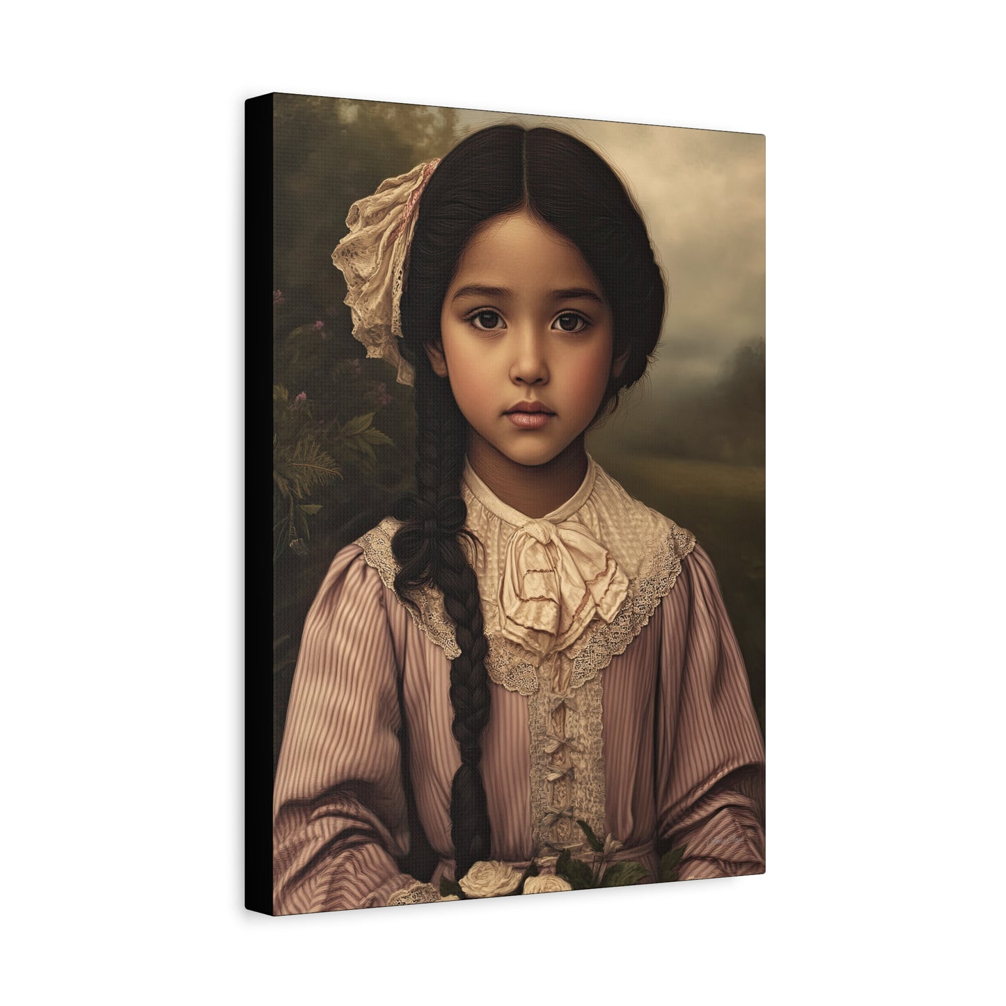 Matte Canvas Wall Art, Vintage Portrait Decor, Soft Aesthetic Home Decor, Gift for Art Lovers, Unique Room Decor