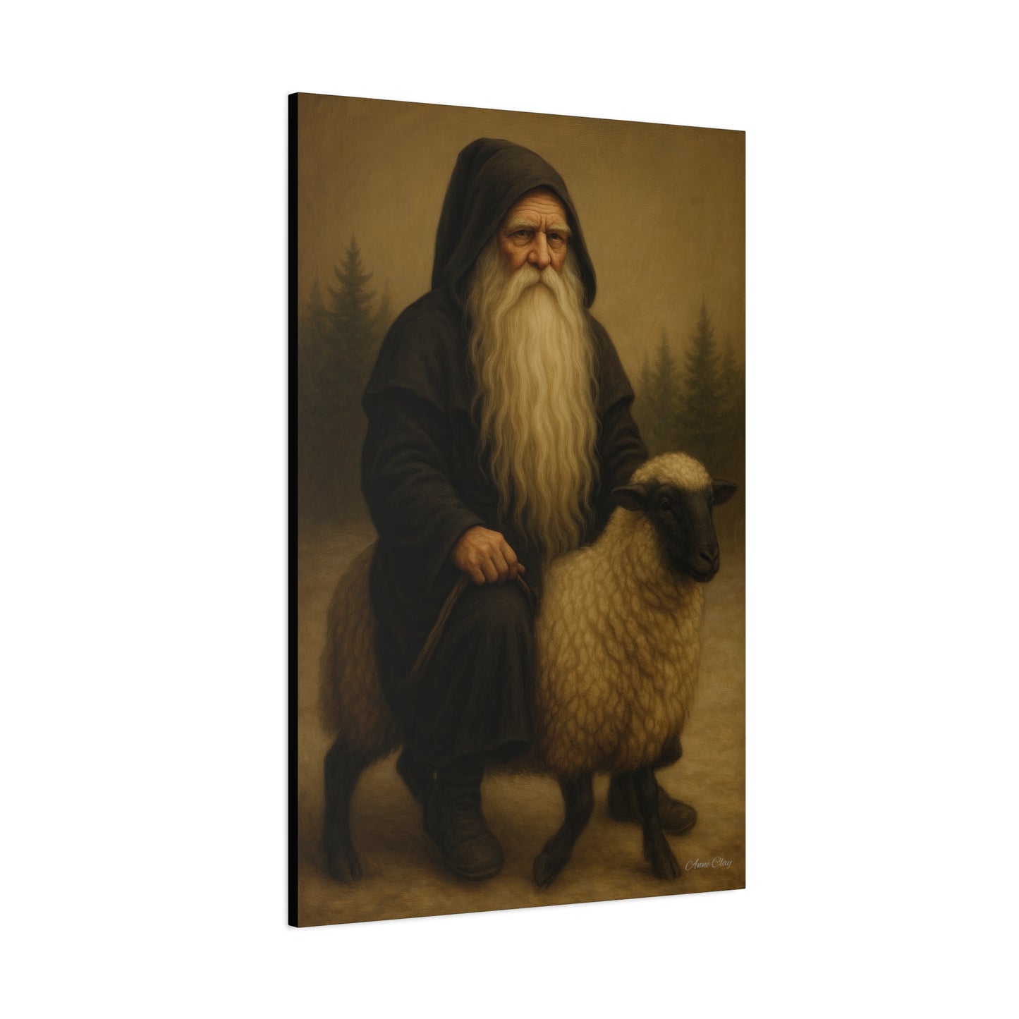 Elderly Shepherd Canvas Wall Art