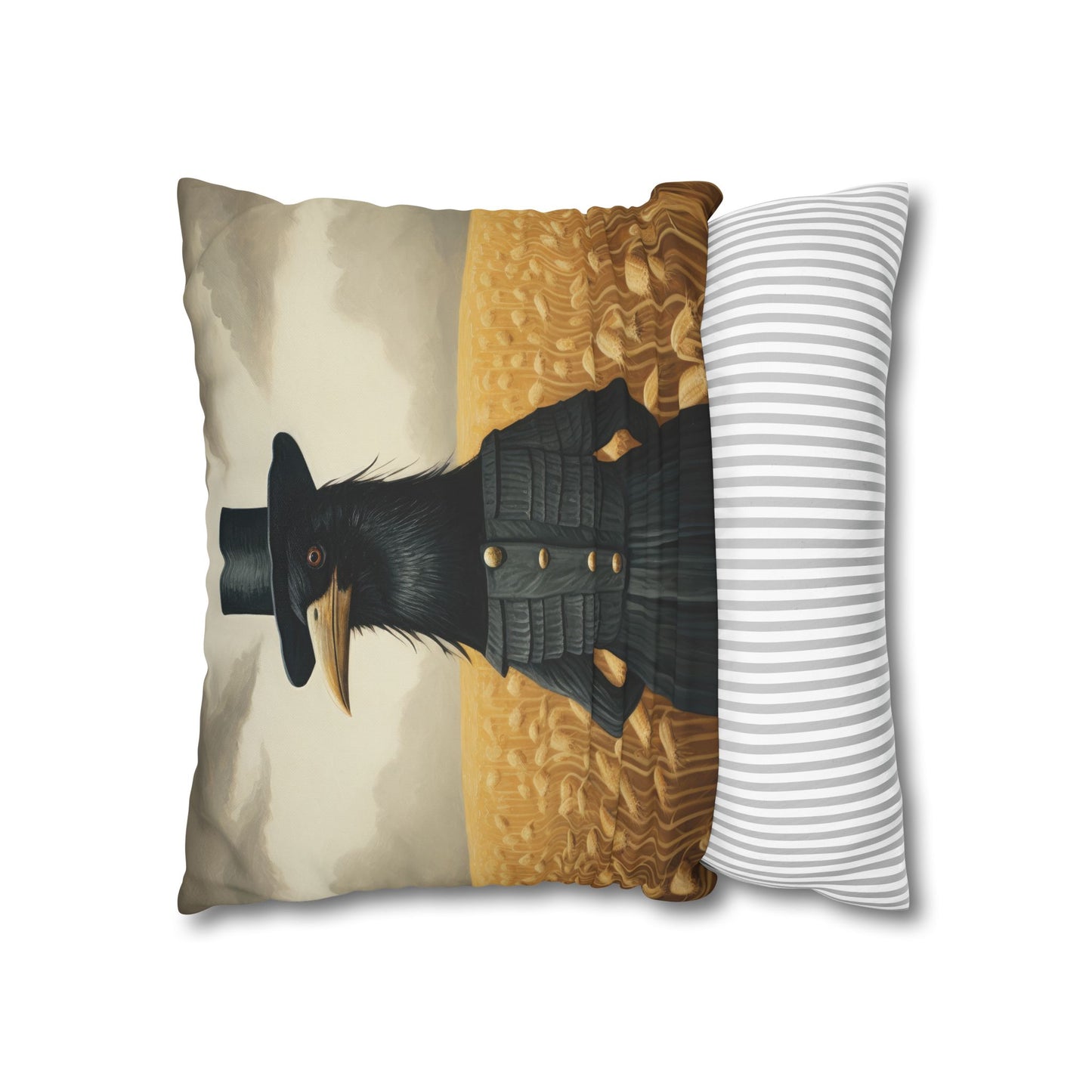 Proper Crow Square Poly Canvas Pillowcase