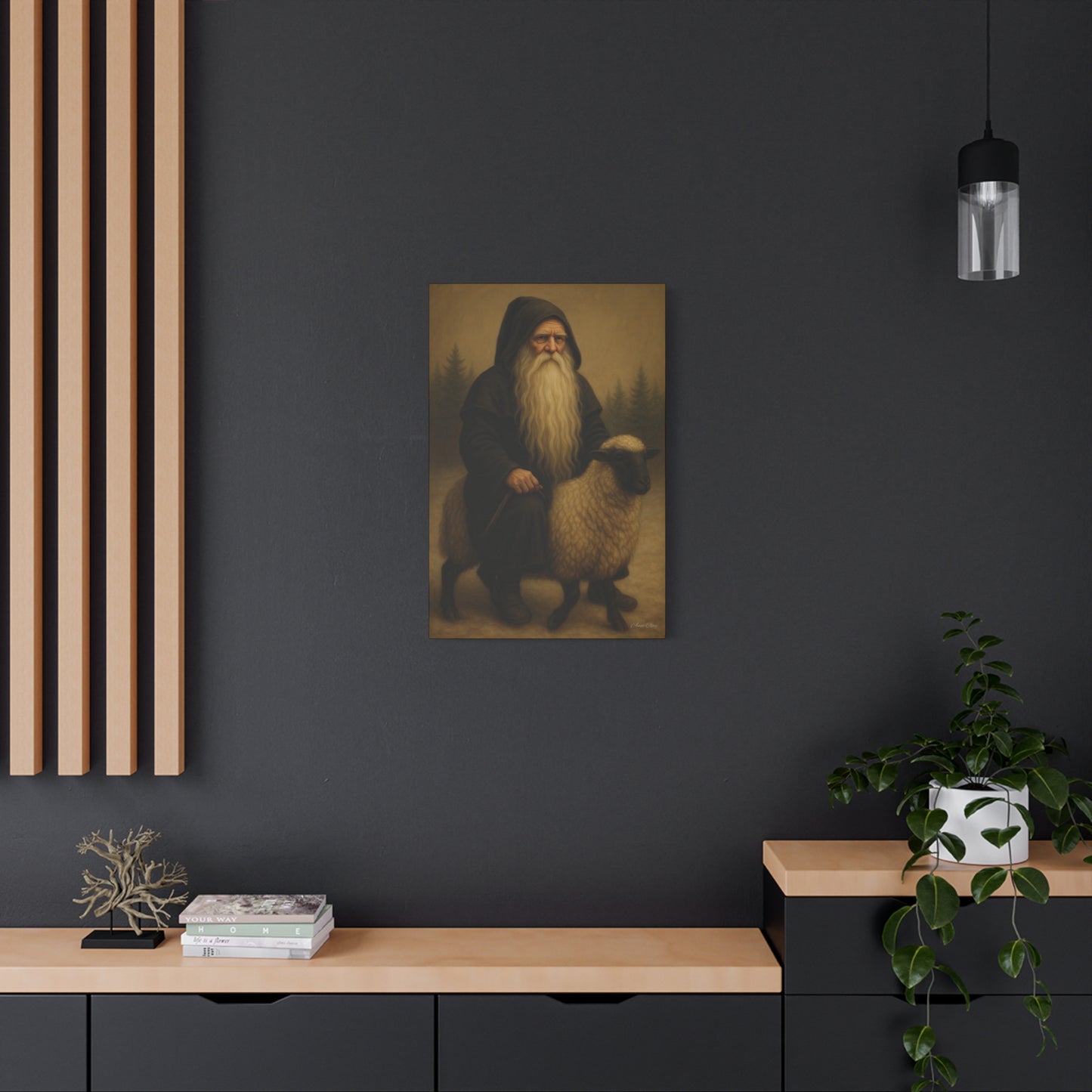 Elderly Shepherd Canvas Wall Art