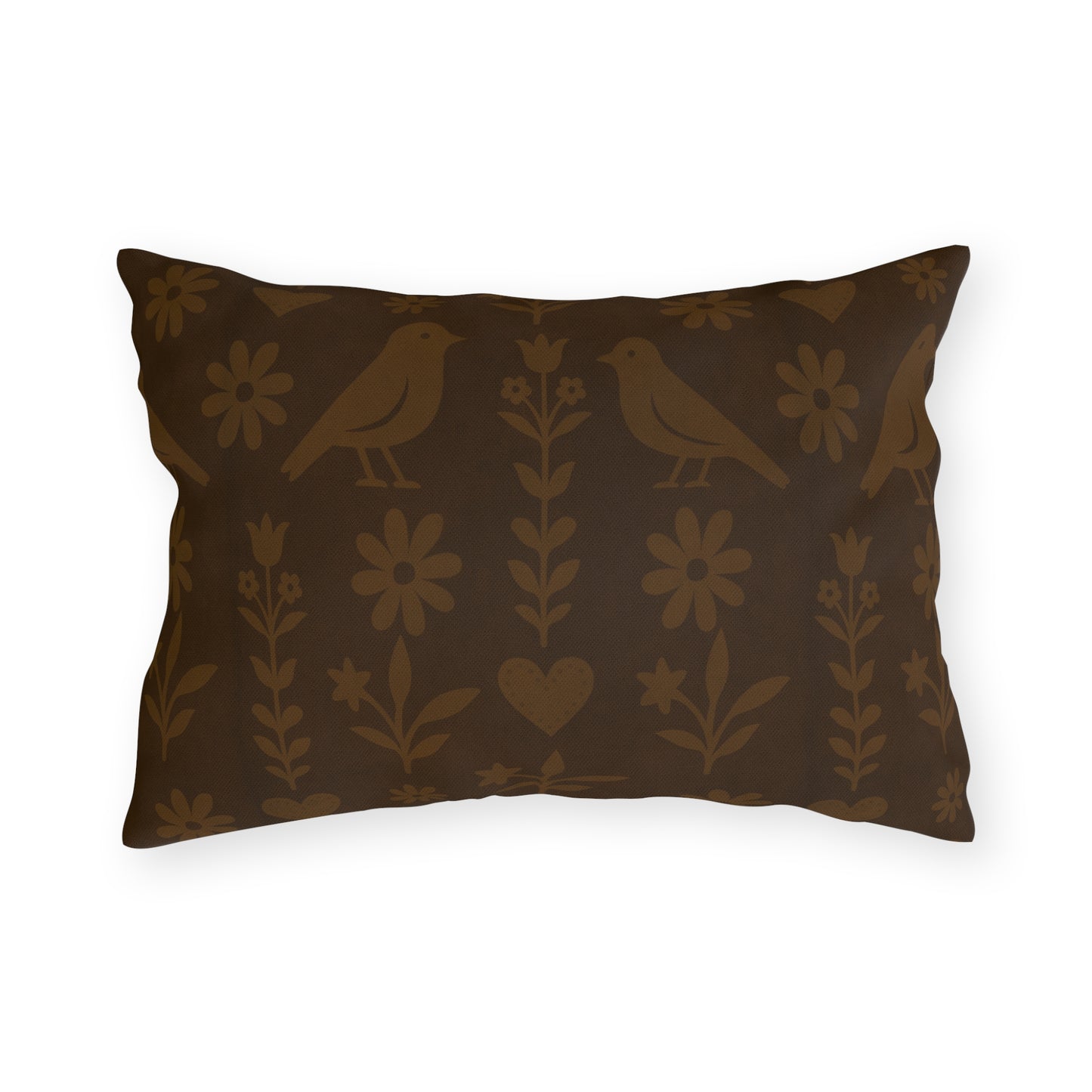Cozy Floral Outdoor Pillows, Garden Seating Decor, Bird Motif Cushion, Patio Accent Throw, Boho Home Essentials