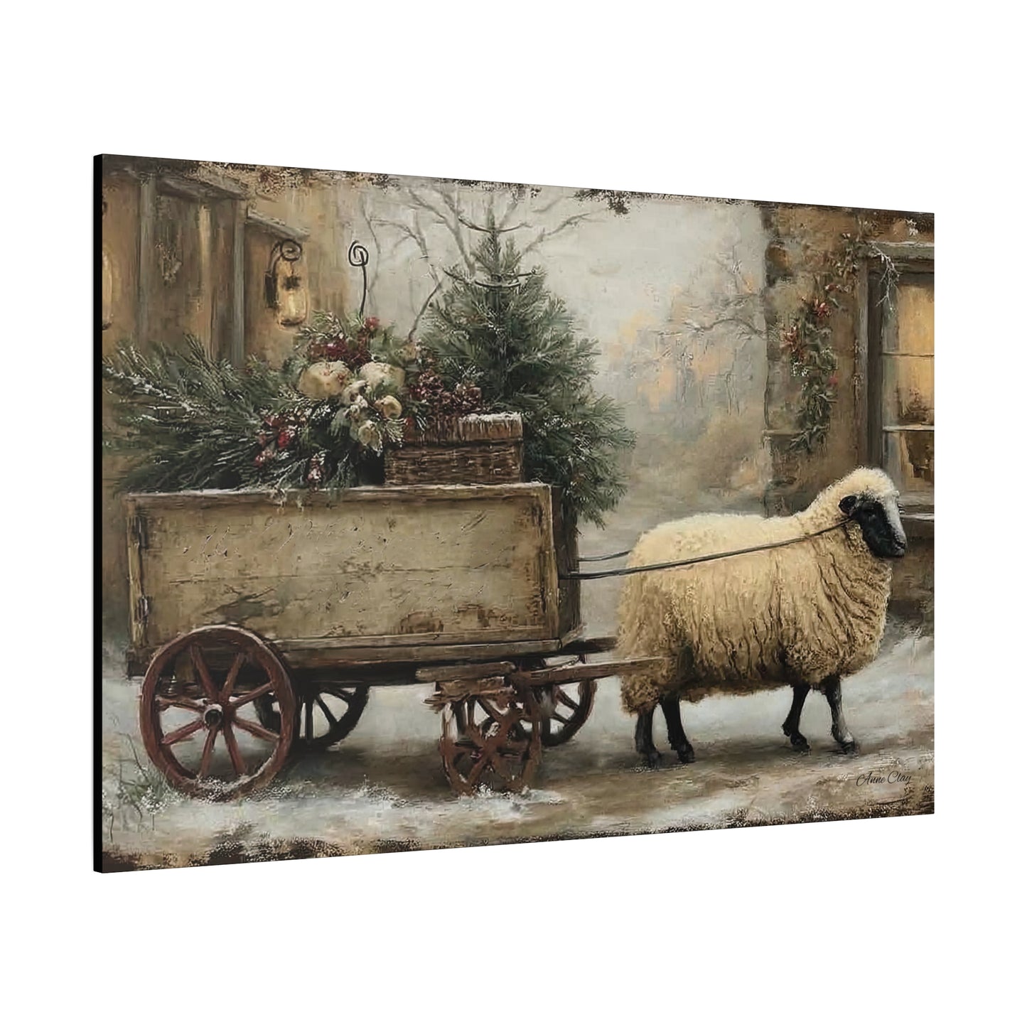 Rustic Sheep Canvas Wall Art