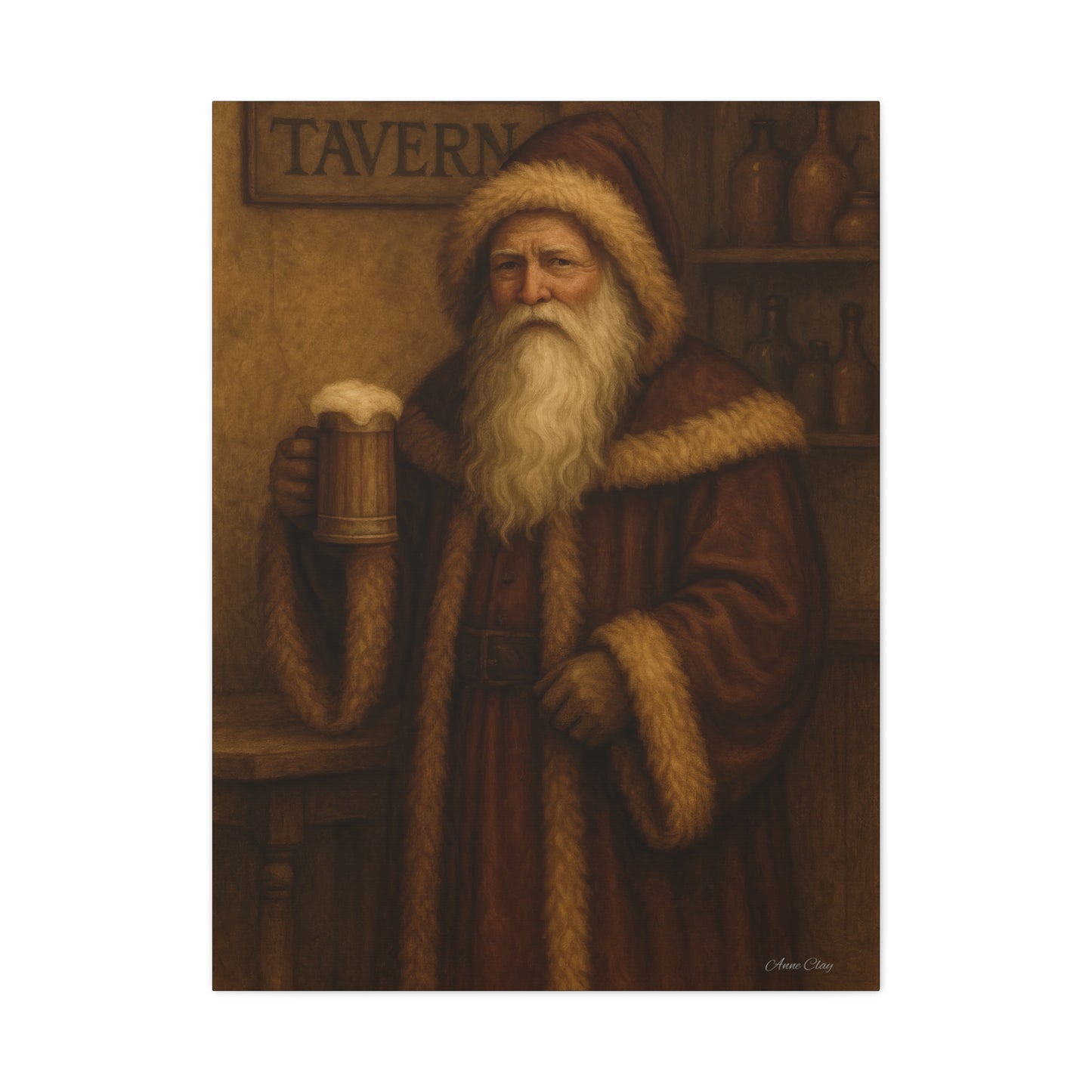 Santa Claus Tavern Canvas Art