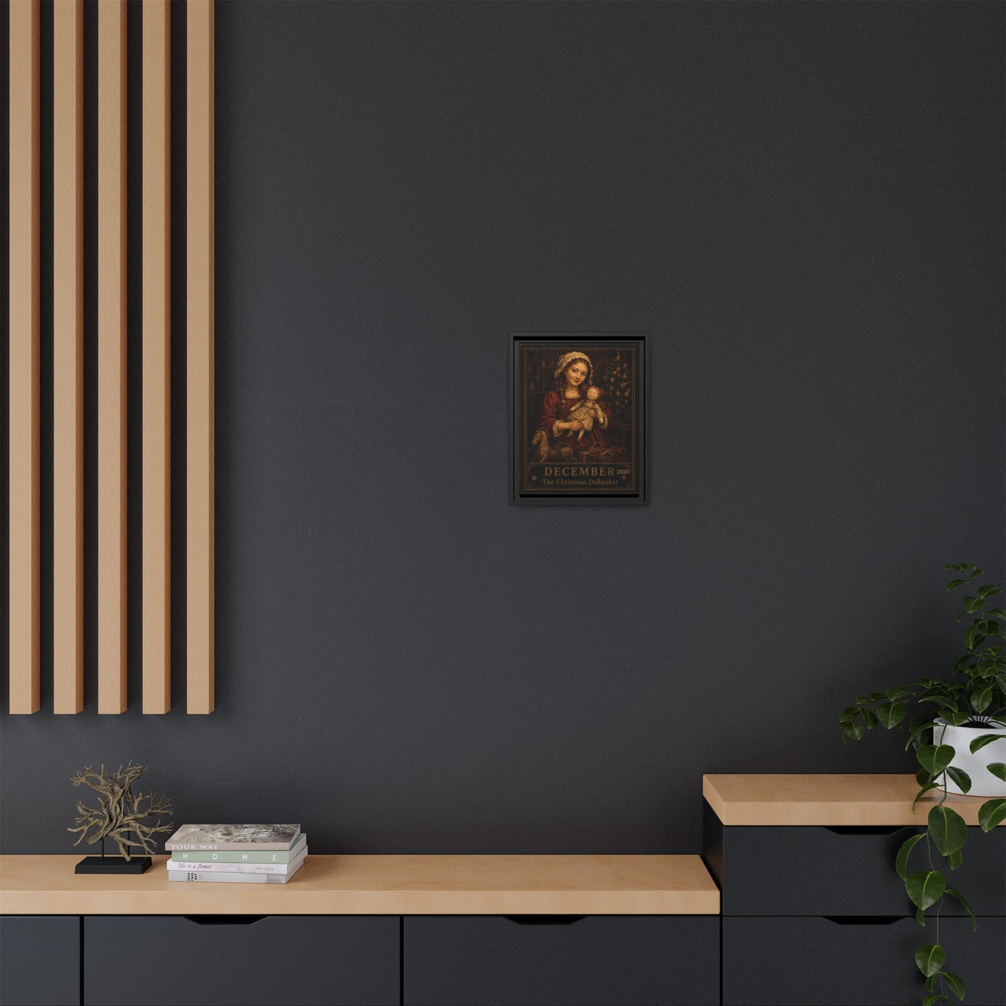 Framed Matte Canvas Print — "December: The Christmas Dollmaker"FLINT HOUSE COLLECTIONS