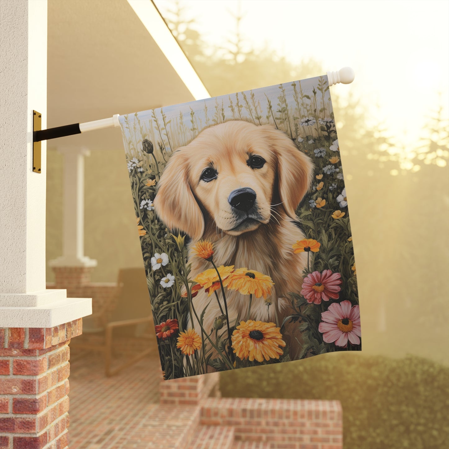 Golden Retriever Puppy Garden & House Banner