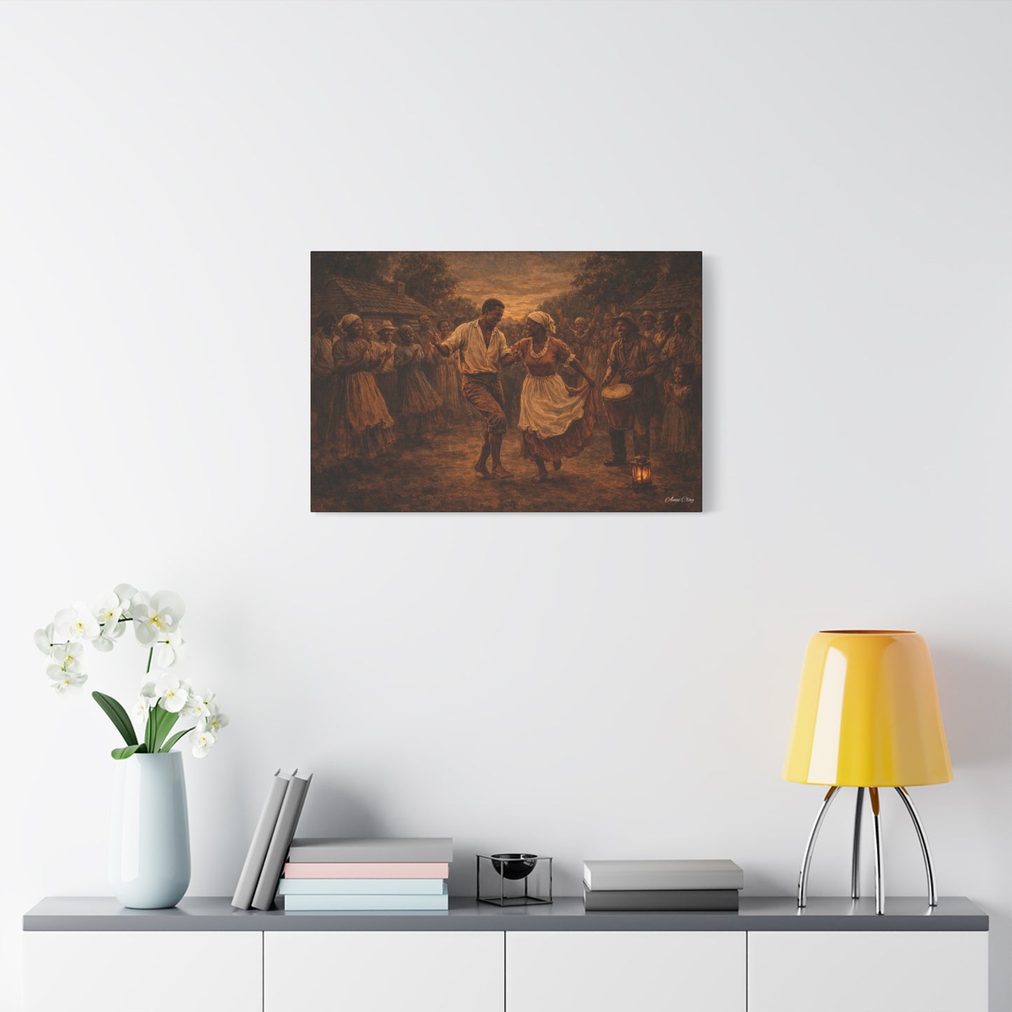 Matte Stretched Canvas Print - Vintage Folk Dance Scene (1.25" Depth)
