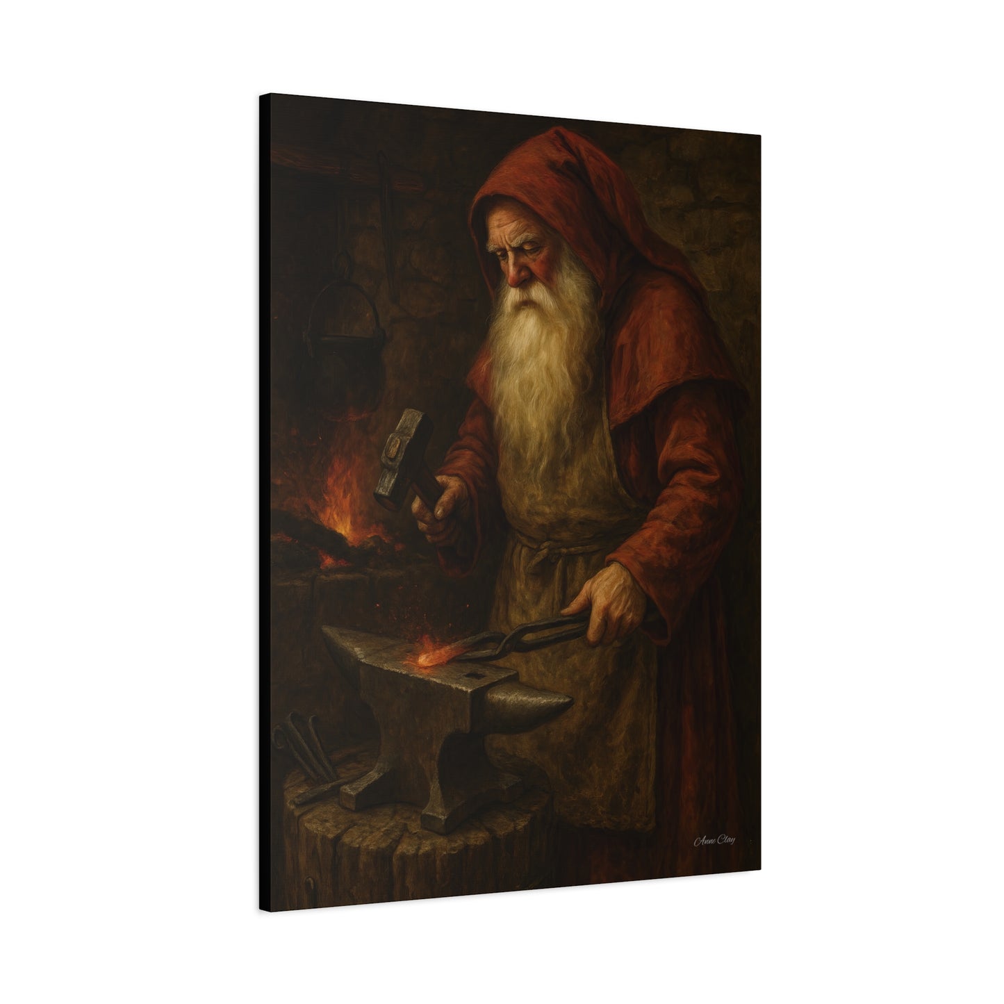 Artistic Canvas Wall Art -  Blacksmith Santa