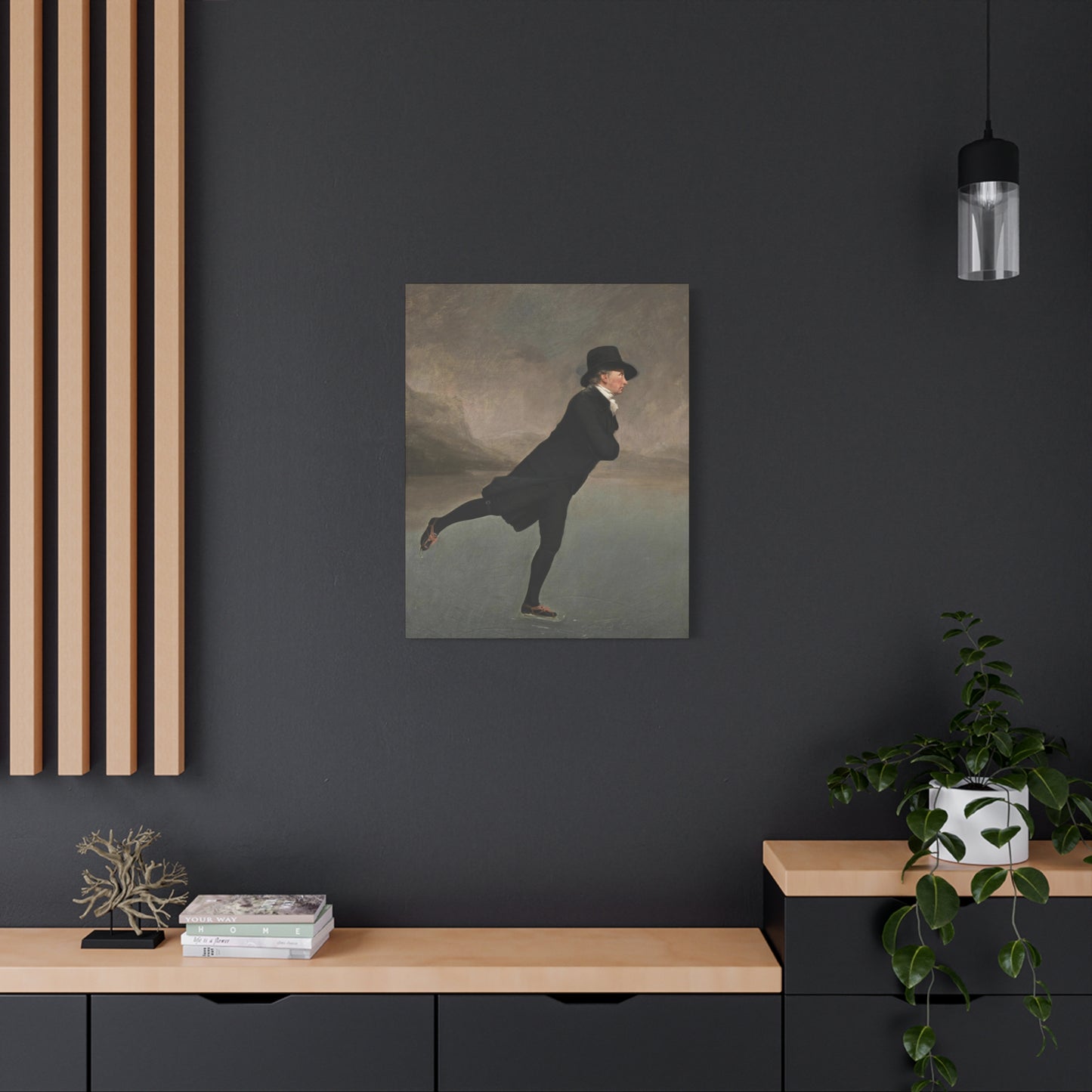 The Skating Reverend Vintage Ice Skating Canvas Wall Art – Classic Home Decor for Winter Lovers