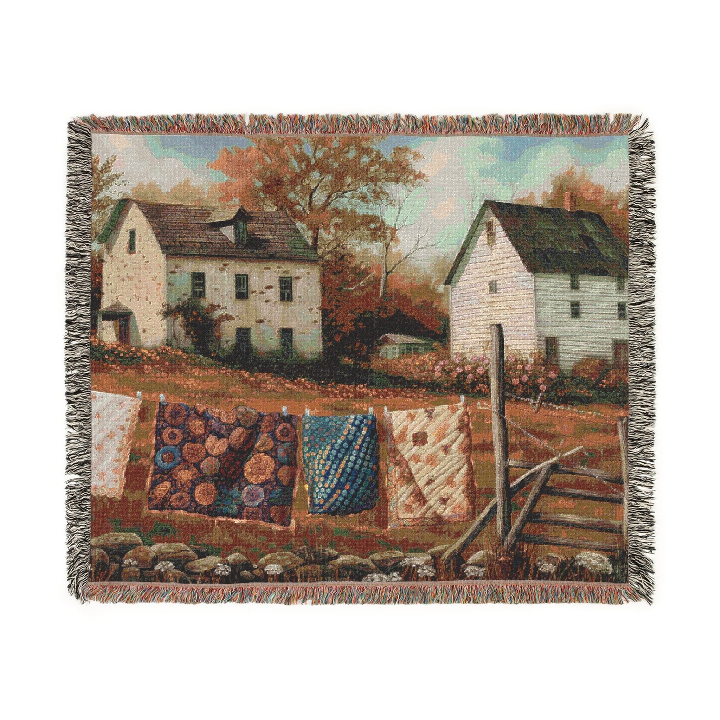 Rustic Farmhouse Woven Blanket | Cozy Decorative Throw for Home Décor
