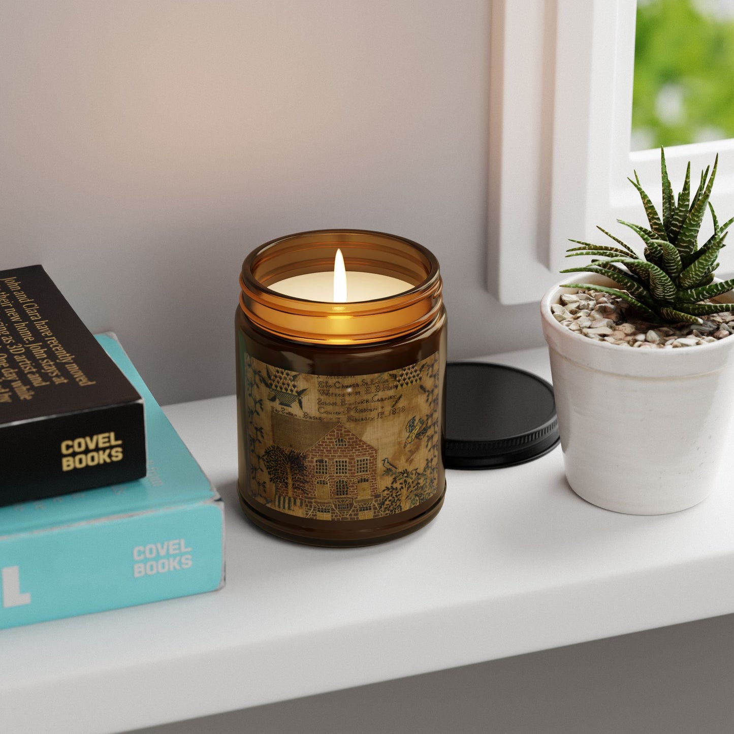 Antique Sampler Scented Soy Candle (Multi-Size, Amber Jar)