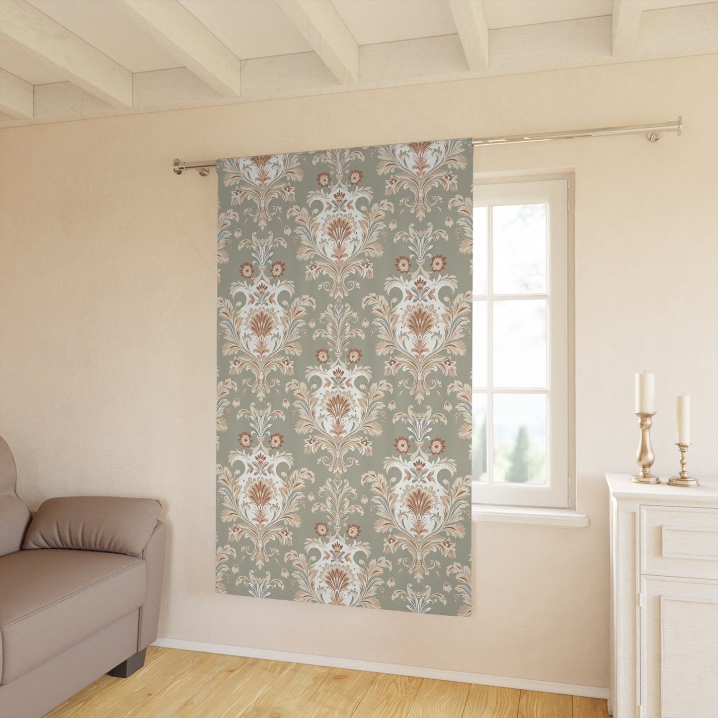 Elegant Floral Window Curtain - Bohemian Style Home Decor