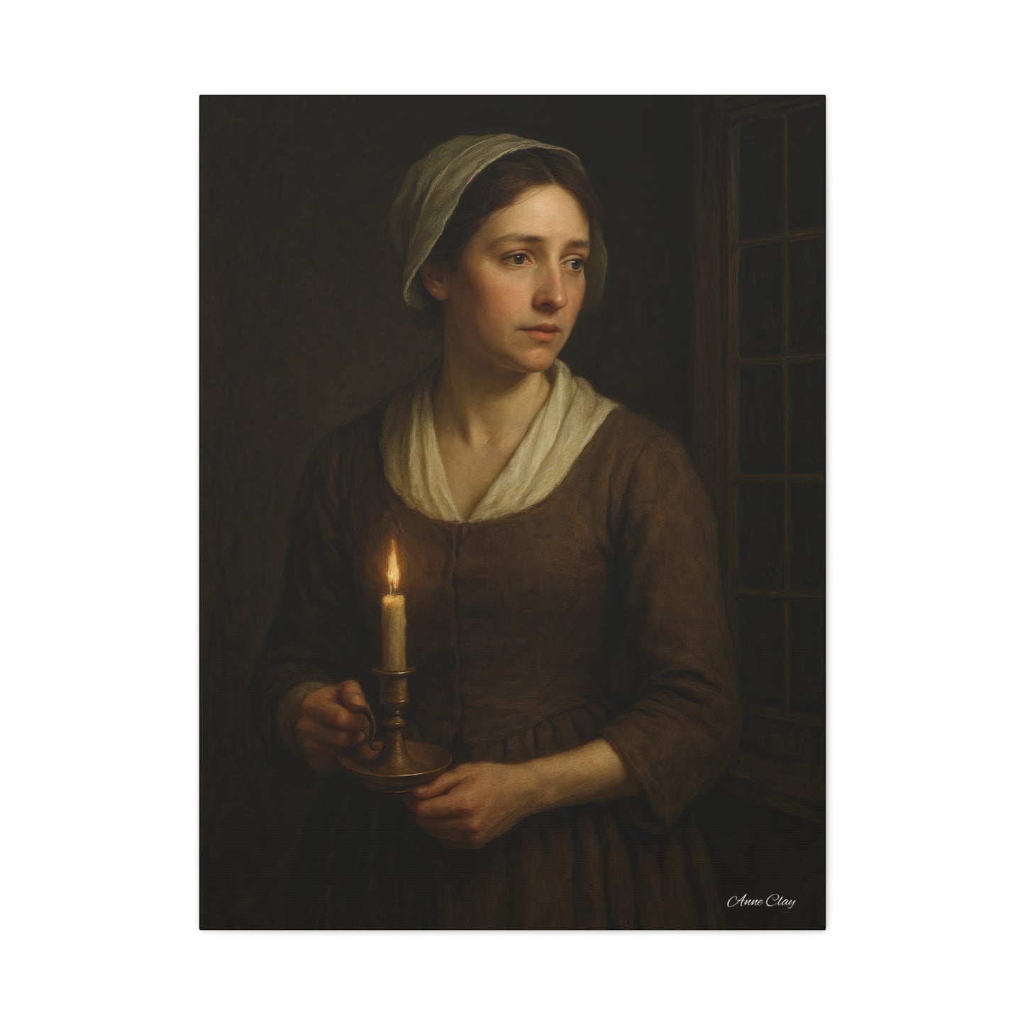 Candlelight Portrait Matte Canvas Print — Stretched Wall Art