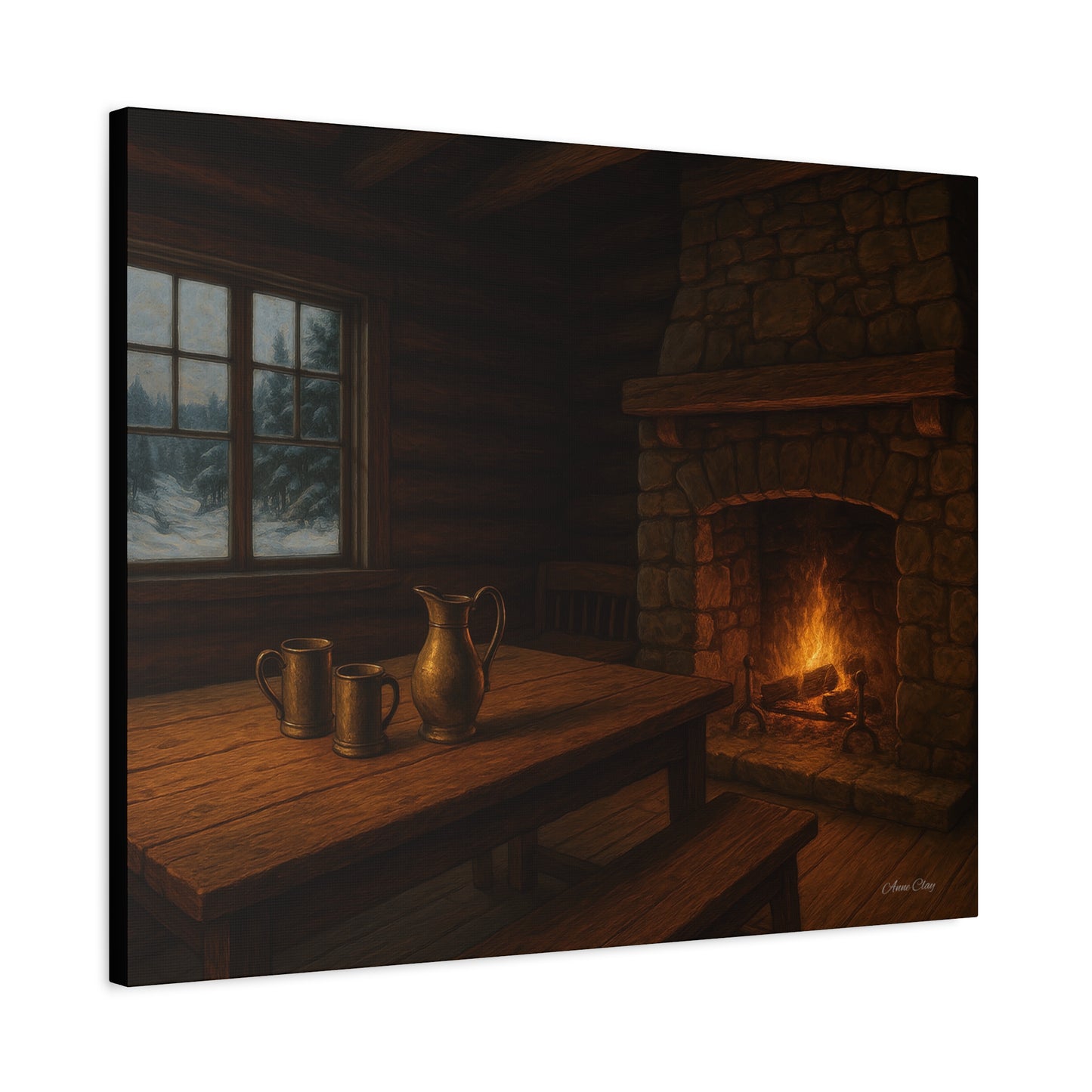 Cozy Cabin Canvas Print, Rustic Home Decor, Winter Vibes, Cabin Wall Art, Perfect for Christmas, Housewarming Gift