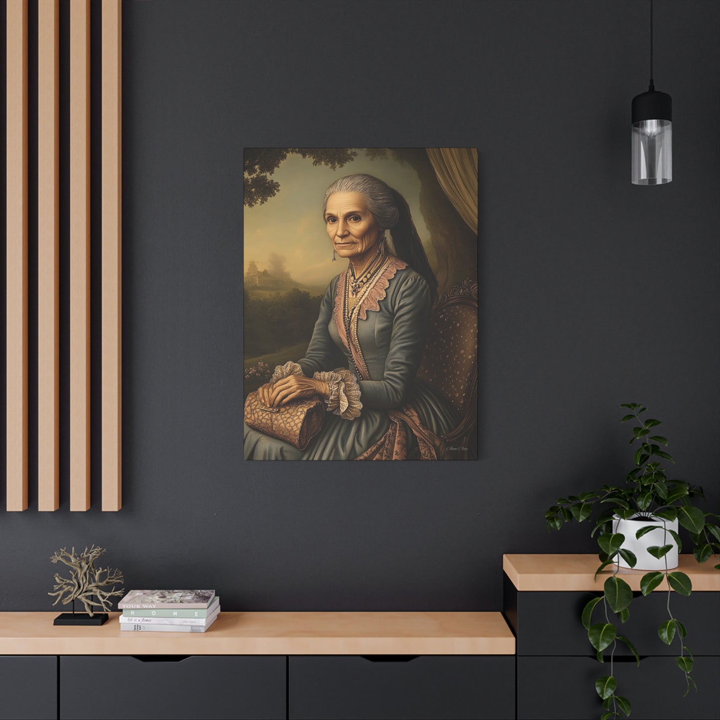 Elegant Vintage Canvas Art Print, Home Decor, Wall Art, Gift for Grandparents, Classic Portrait Decoration