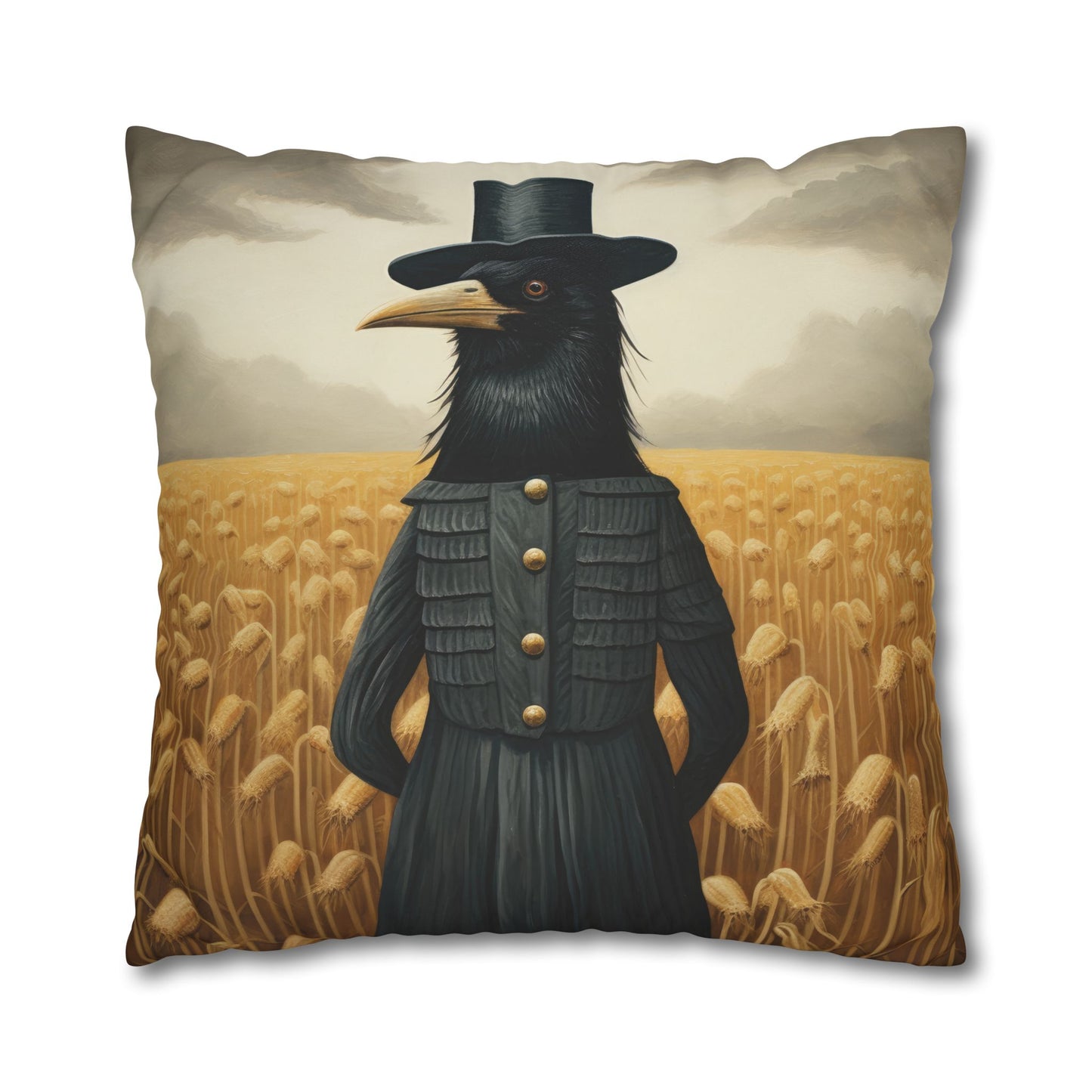 Proper Crow Square Poly Canvas Pillowcase