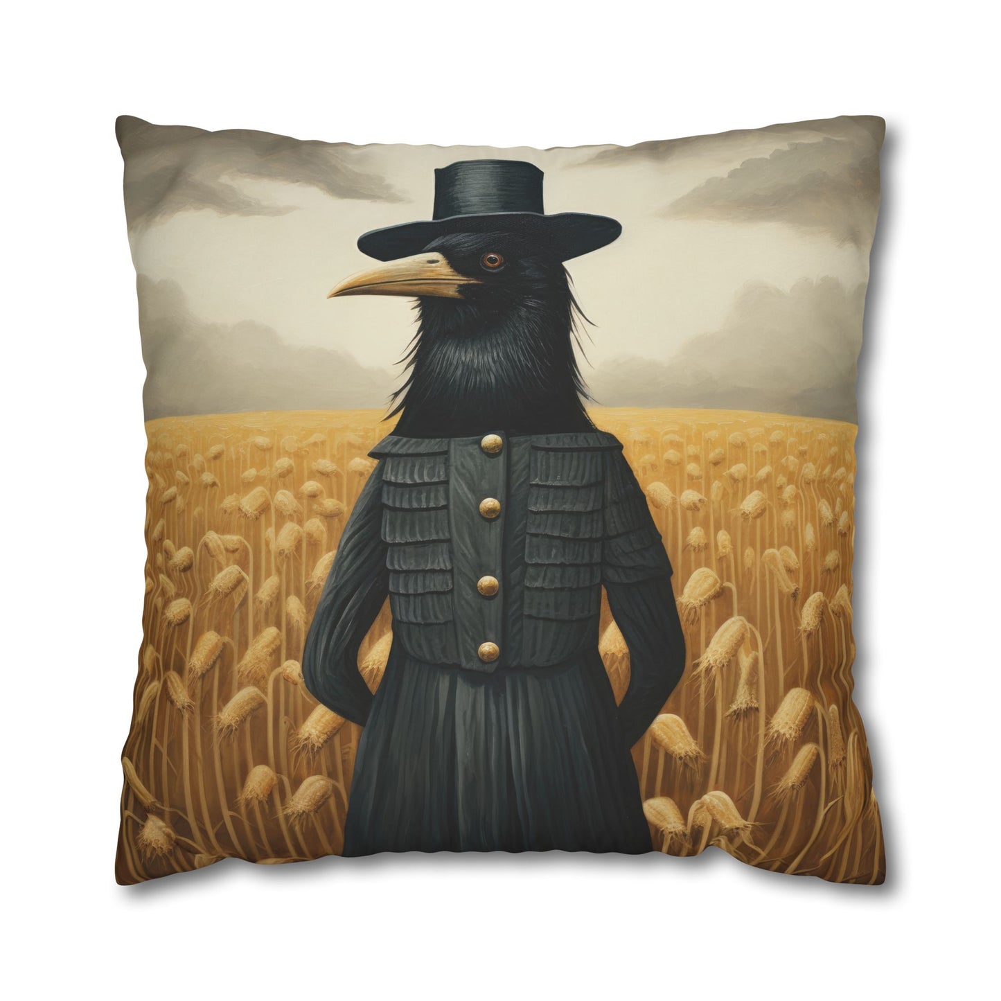 Proper Crow Square Poly Canvas Pillowcase