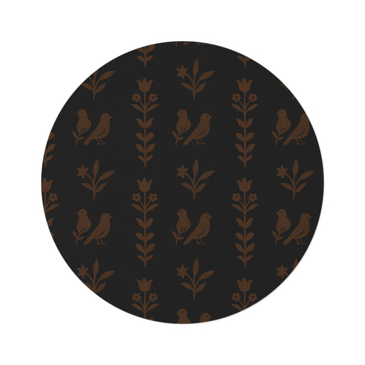 Chic Floral Round Rug, Boho Home Decor, Living Room Accent, Cozy Gift, Entryway Mat, Vintage Style Rug